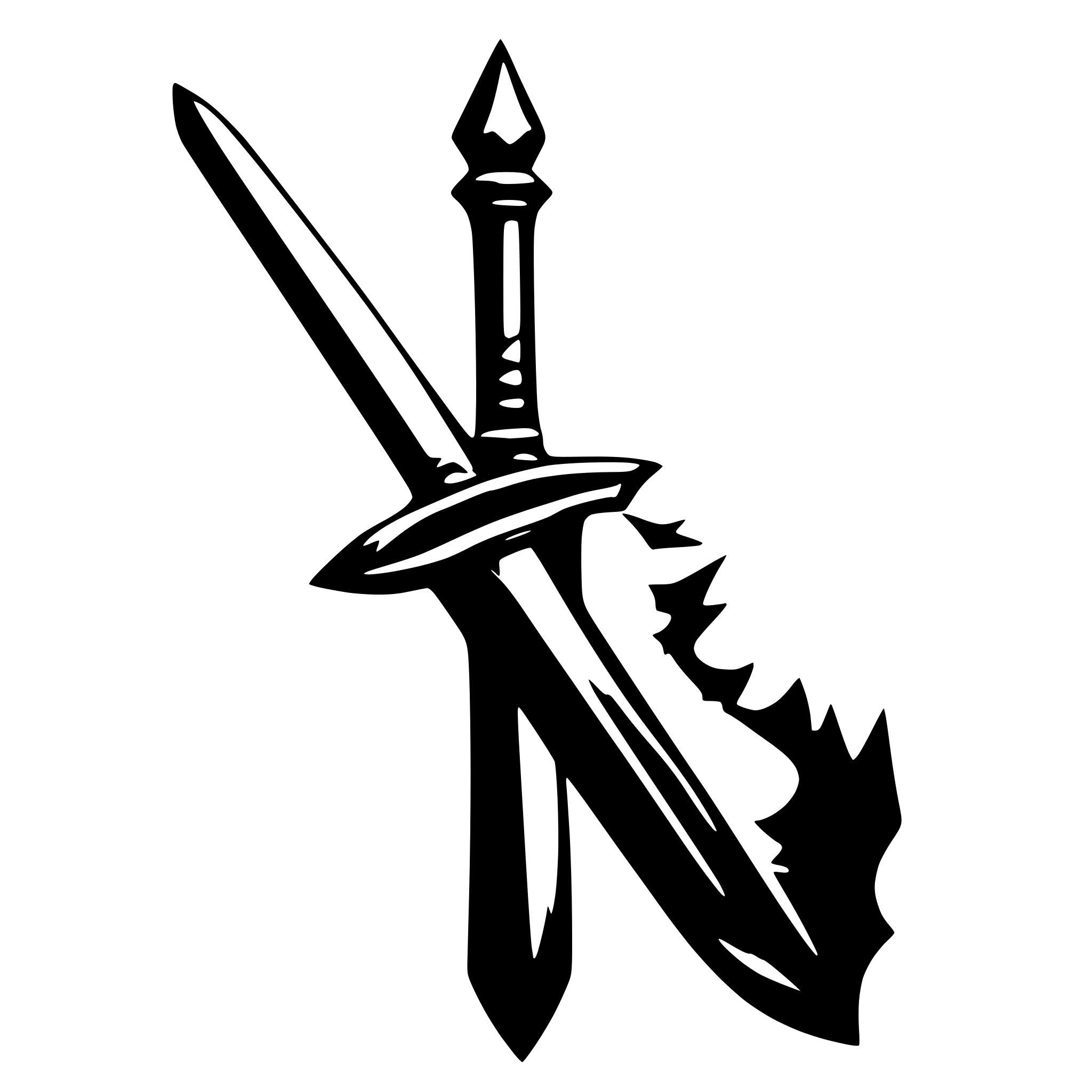 AI-generated SVG of 'Generate an SVG of a sword with a broken blade. The blade should have a jagged, chipped edge and appear fractured. The break should be near the middle of the blade.'