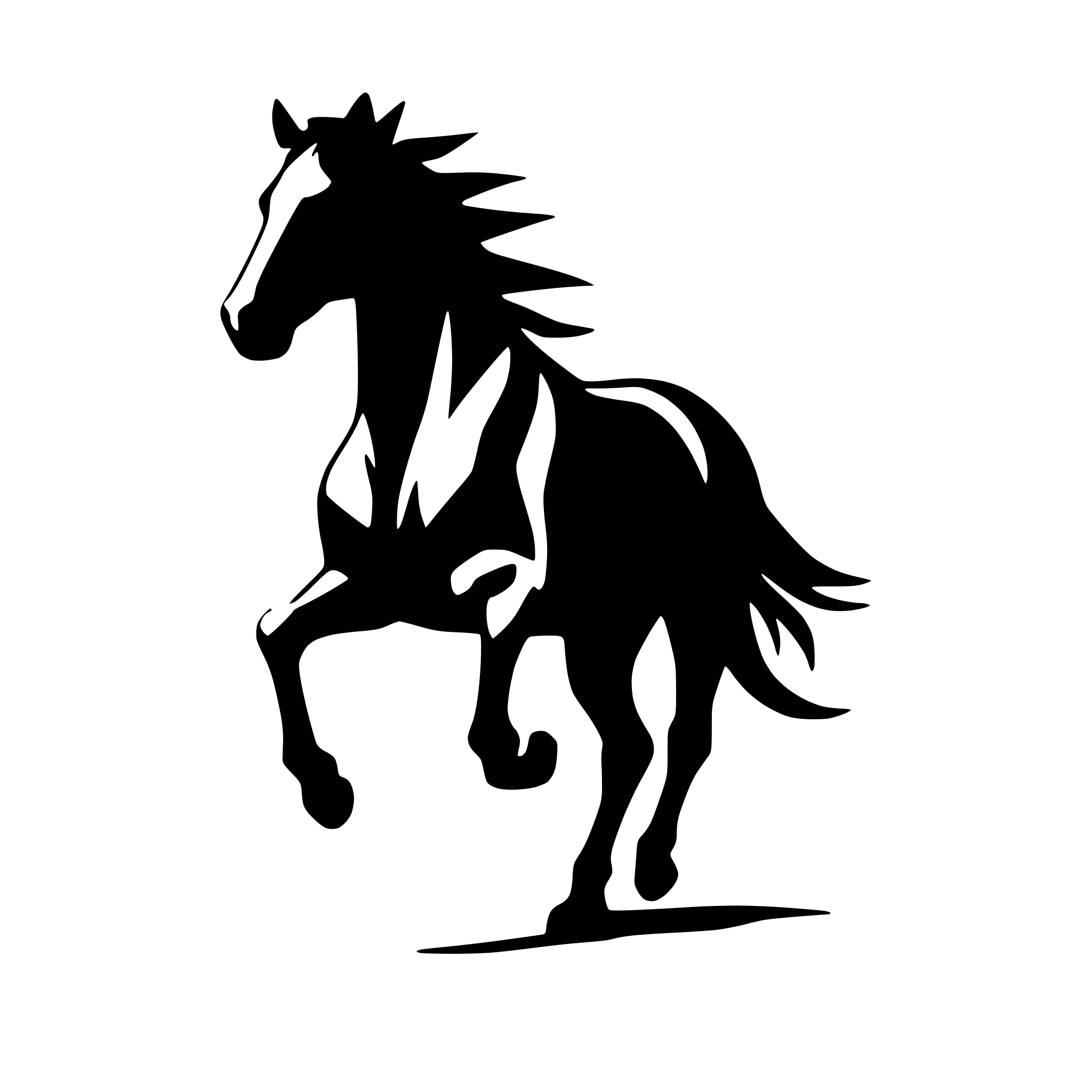 AI-generated SVG of 'running horse in motion'