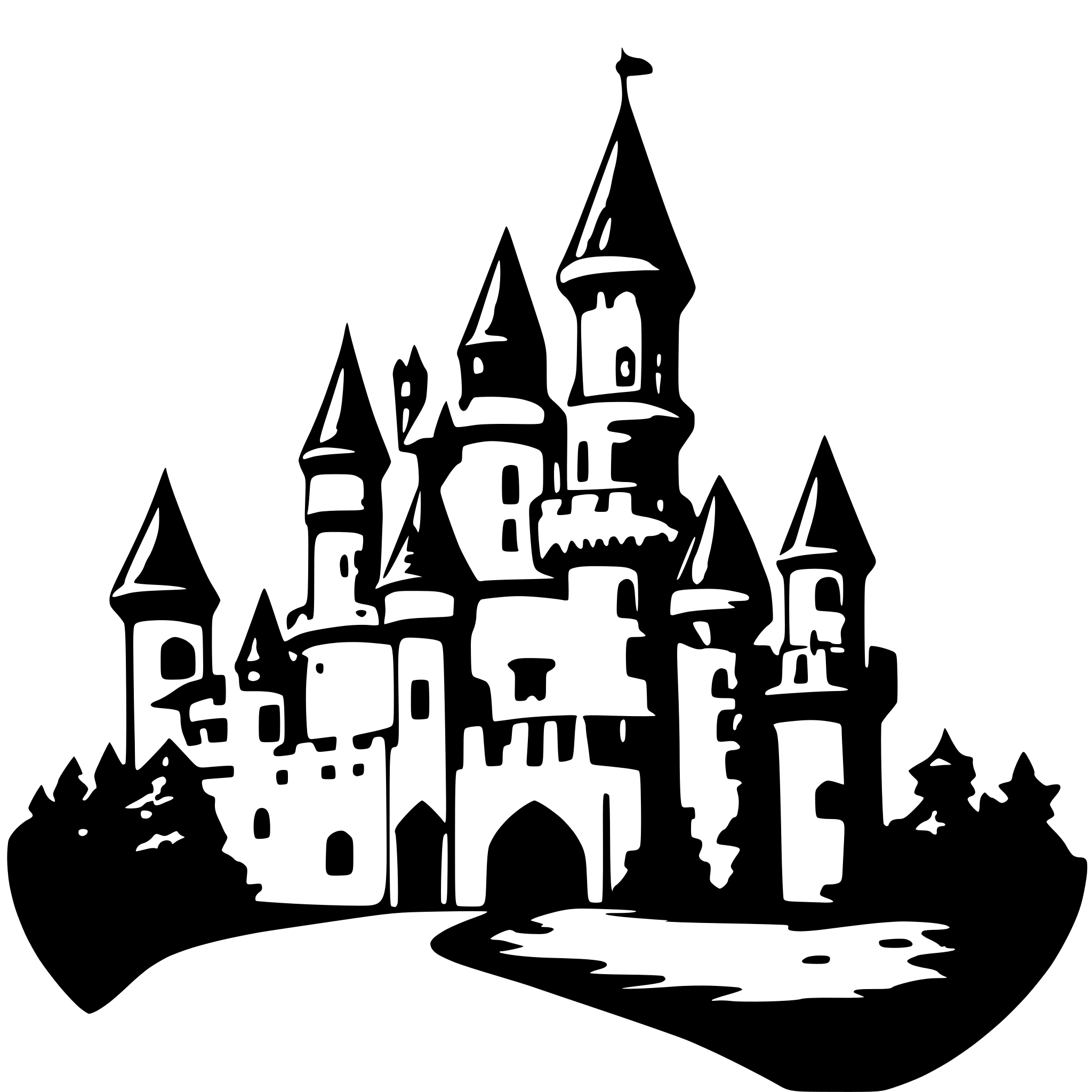 AI-generated SVG of '2d simple gothic castle'