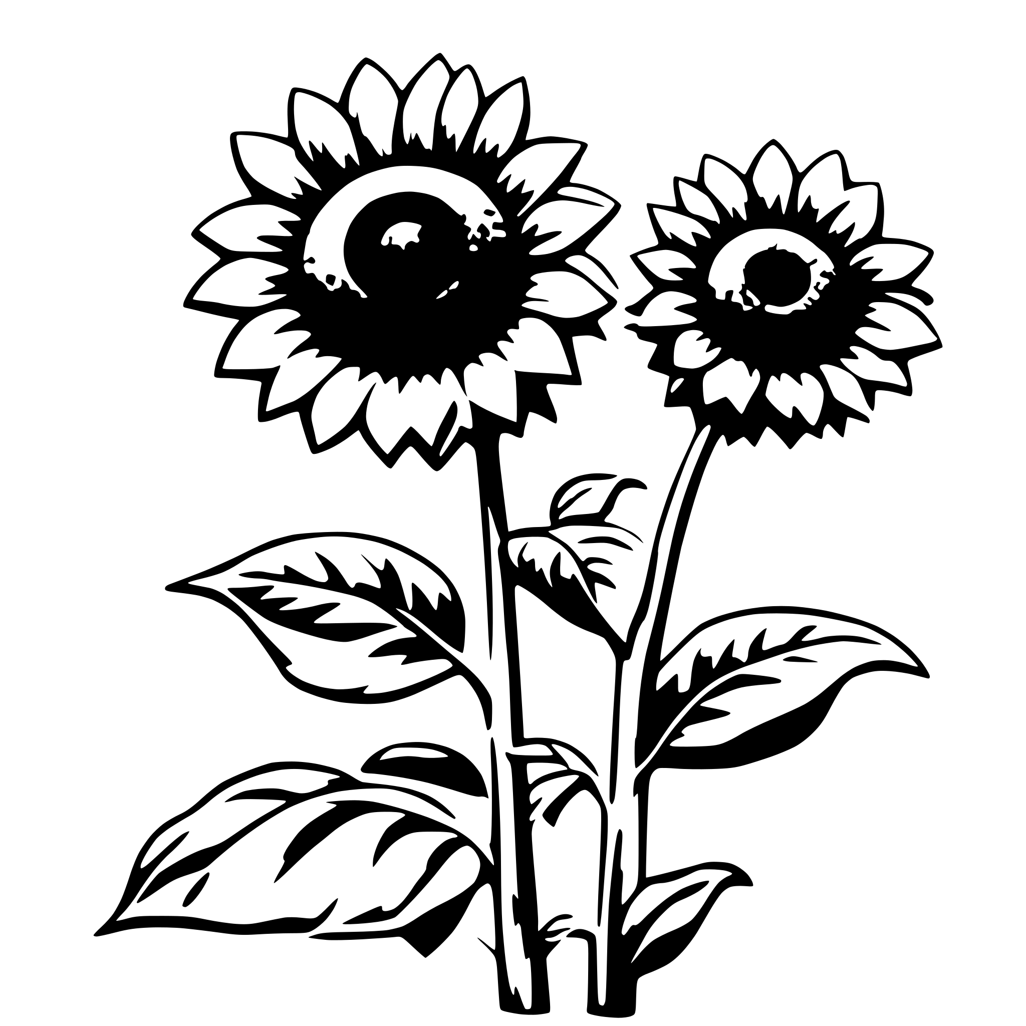 AI-generated SVG of a sunflower 3 pieces