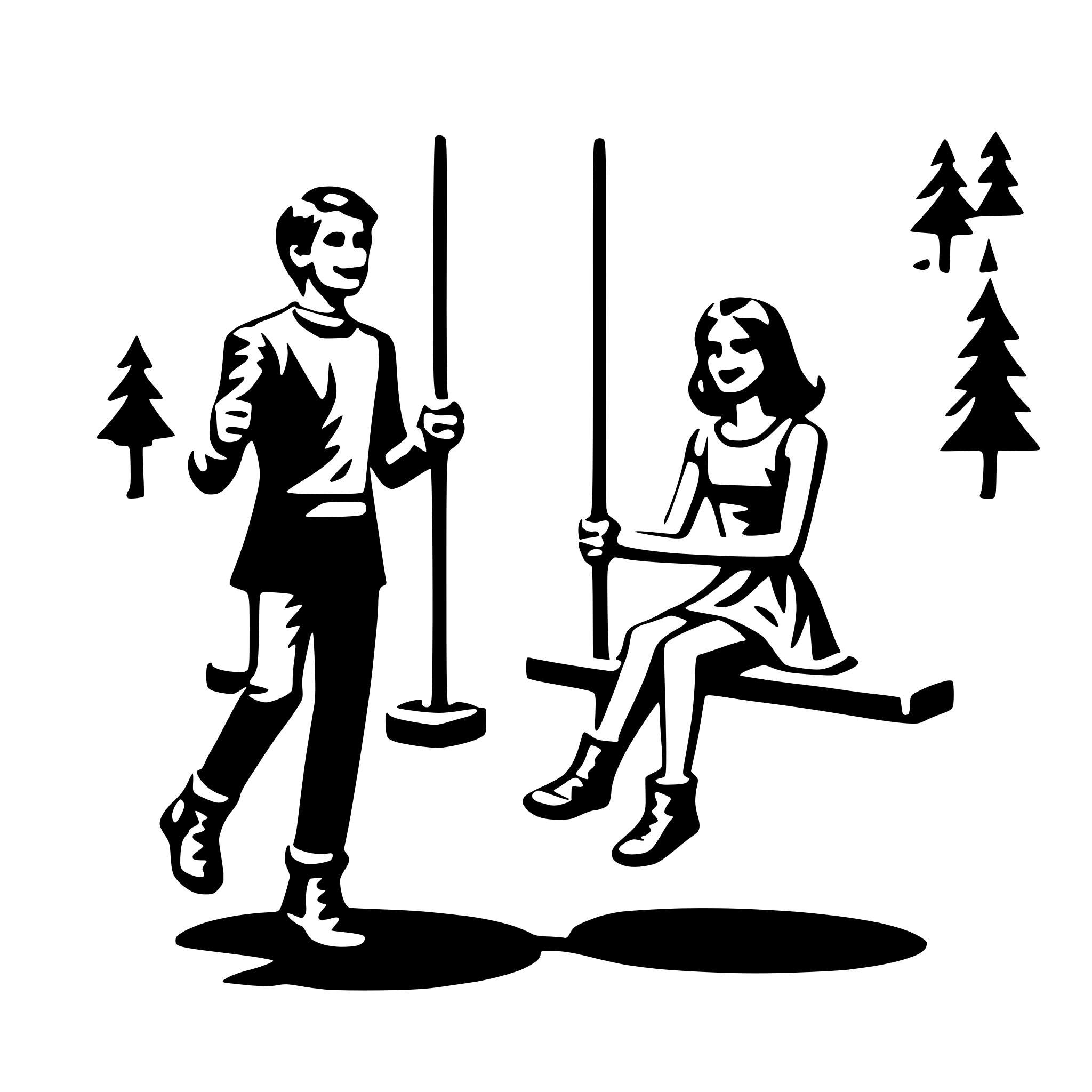 AI-generated SVG of 'couples on swings'