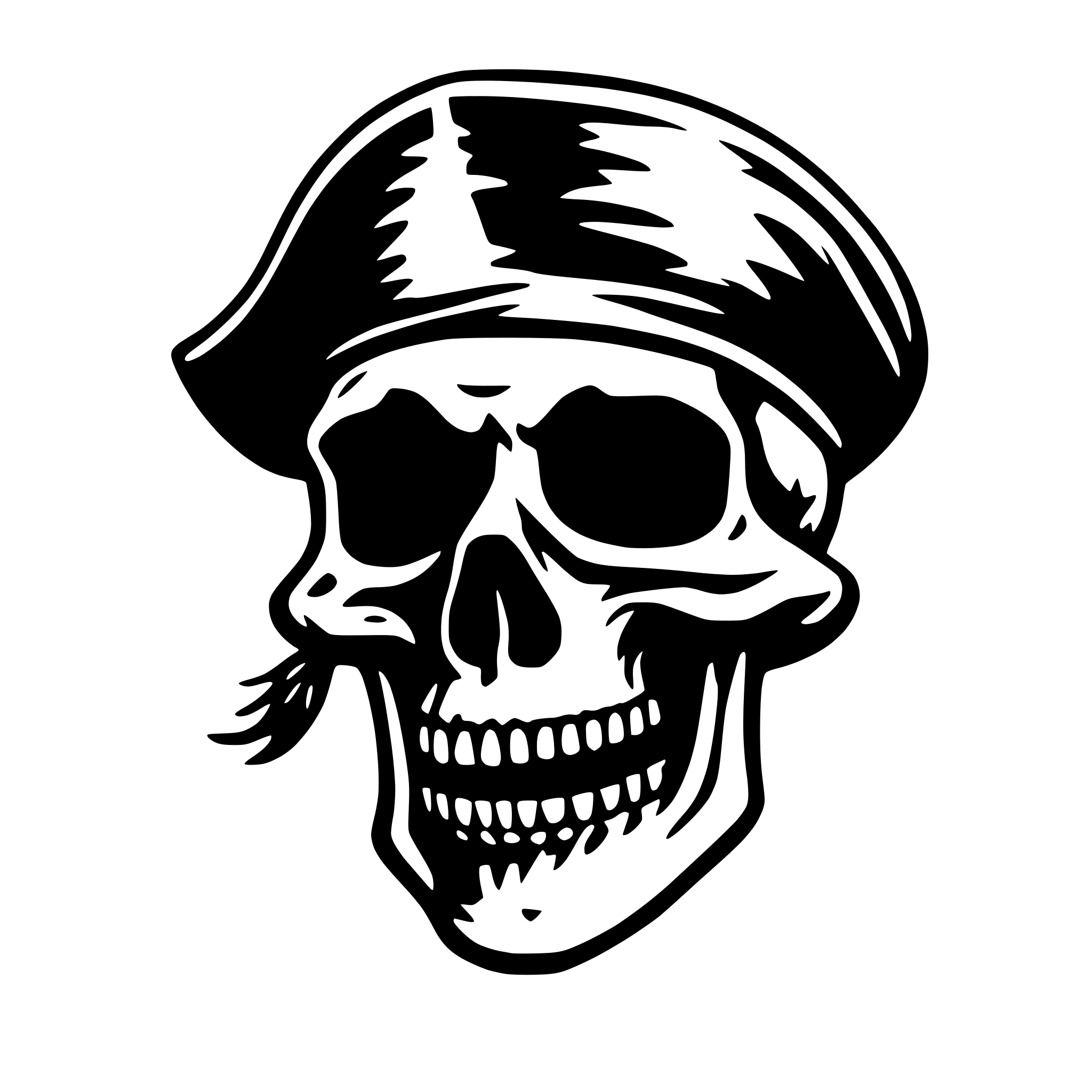AI-generated SVG of a pirate skull