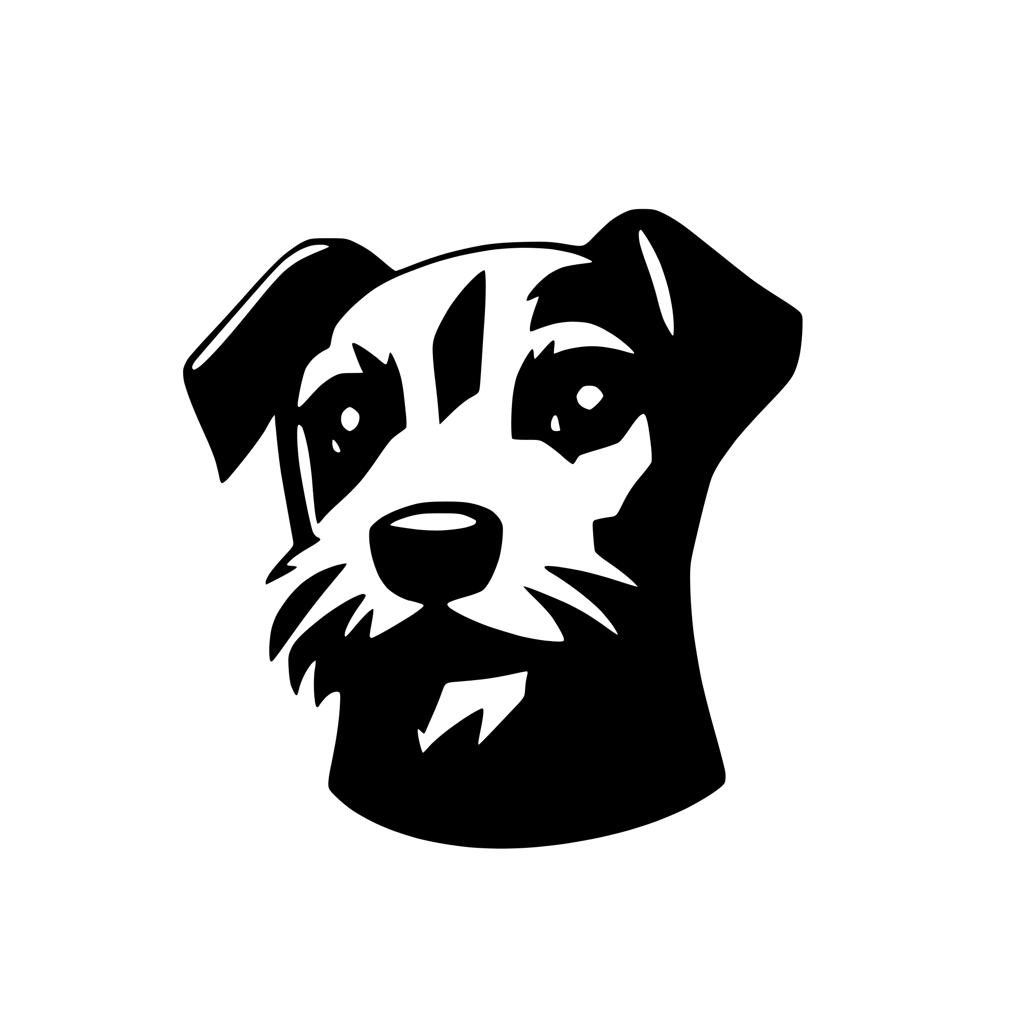 AI-generated SVG of a cute schnauzer head