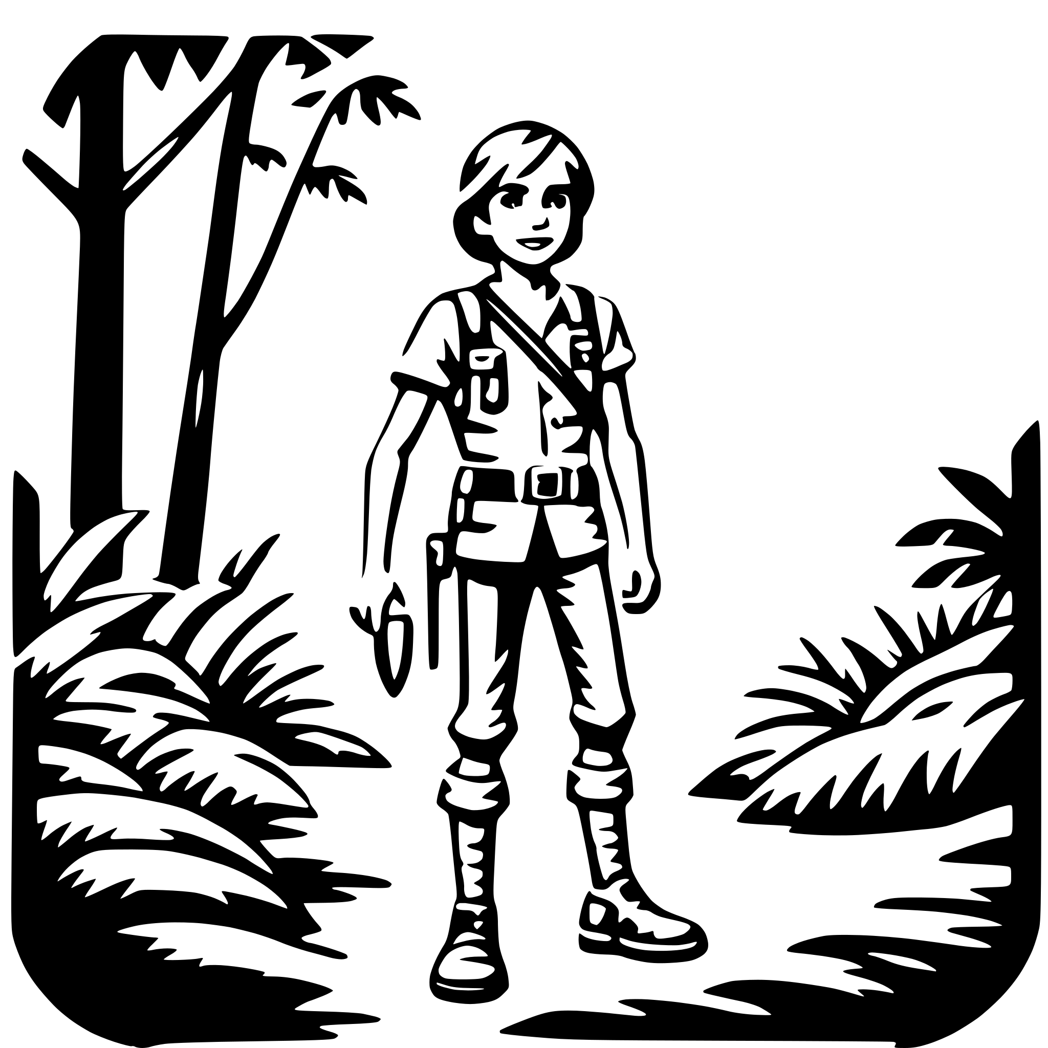 AI-generated SVG of 'jungle explorer'