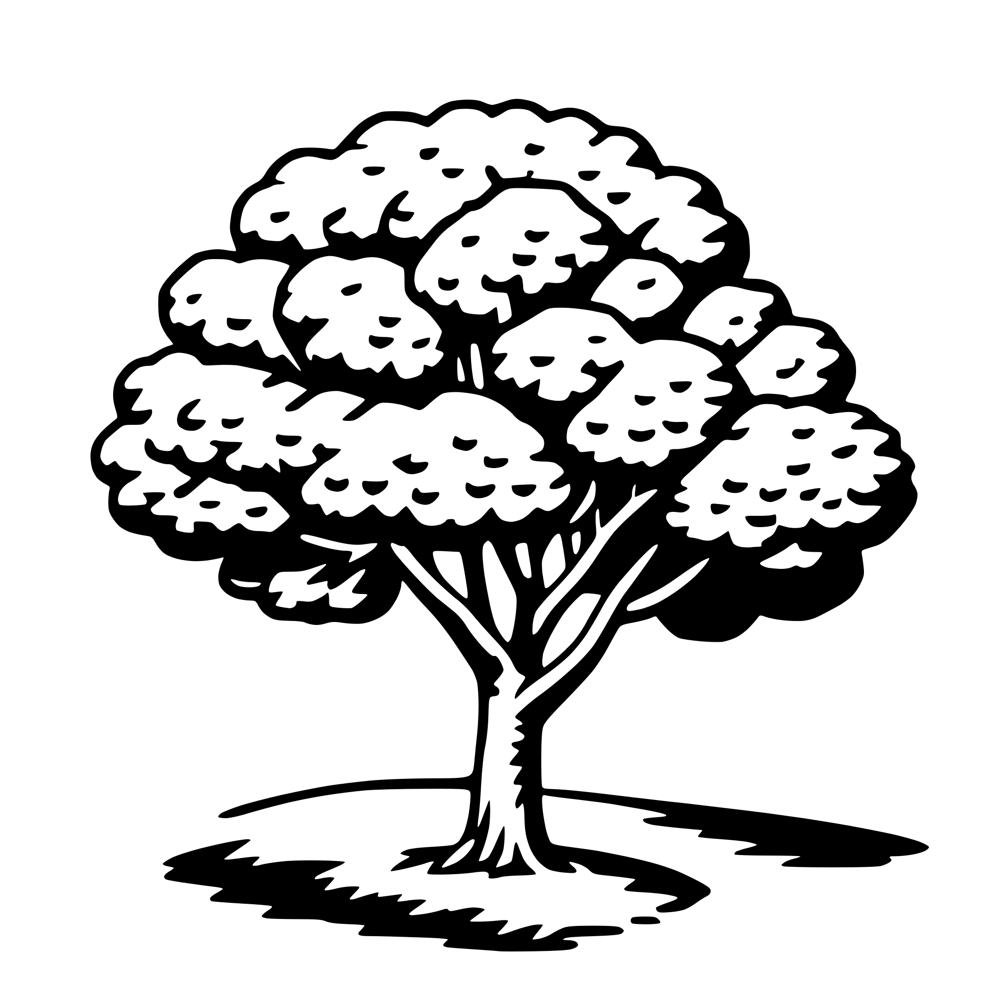 AI-generated SVG of a hawthorn tree