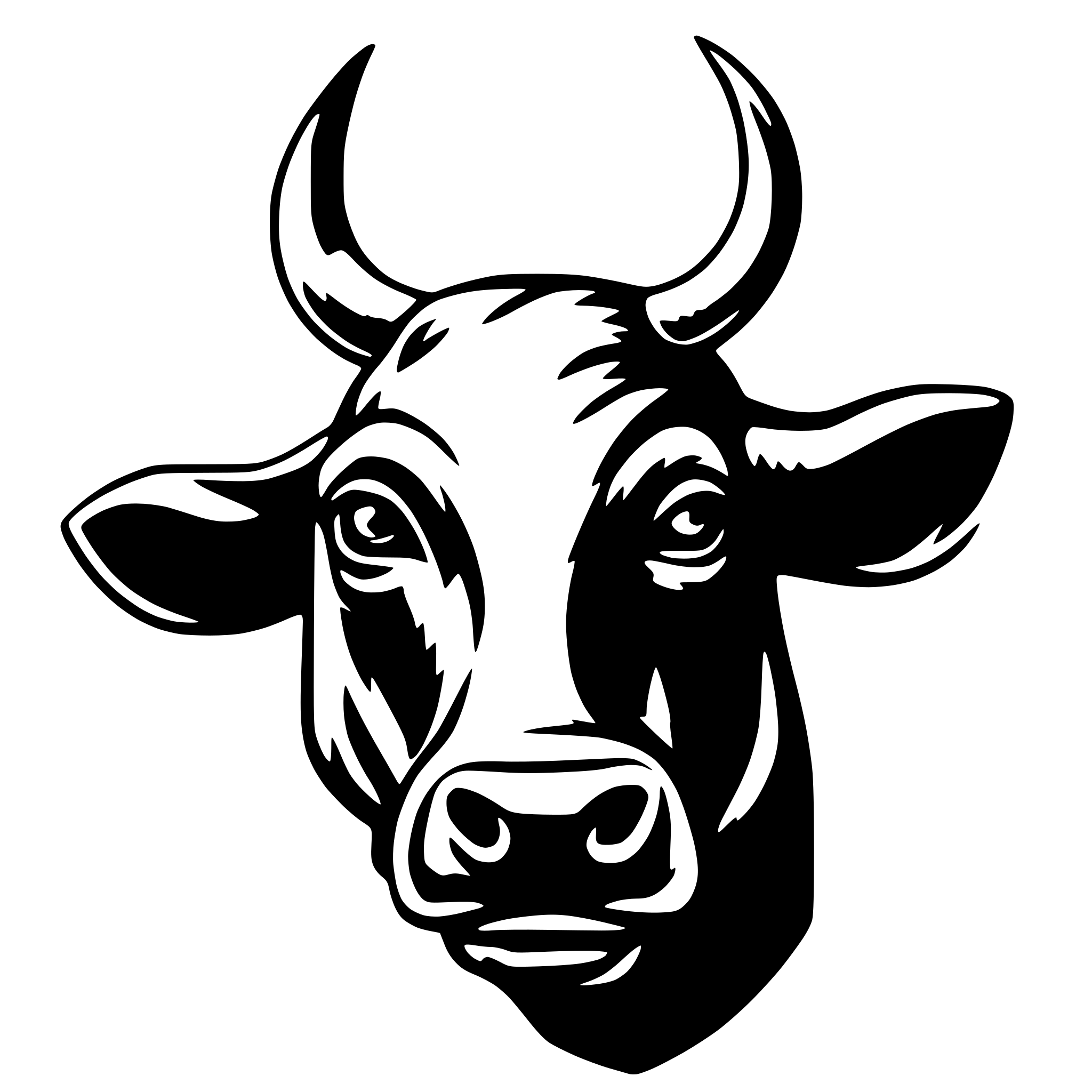 AI-generated SVG of 'bull face'