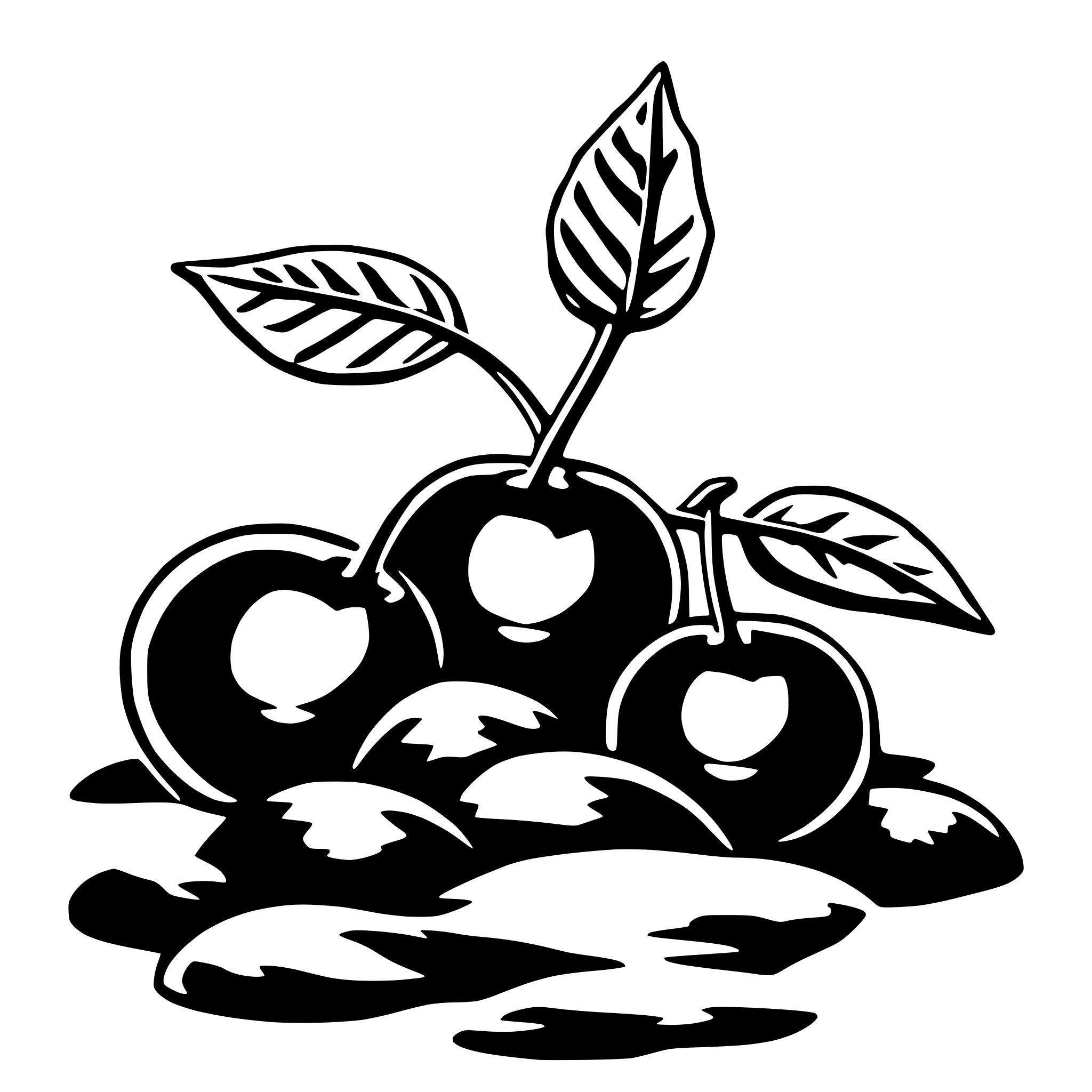 AI-generated SVG of 'cherry larva destroyed by female ninja'