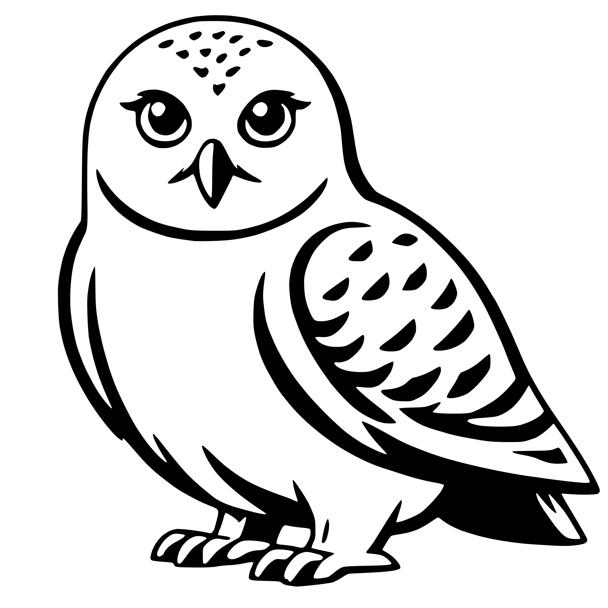 AI-generated SVG of a snowy owl
