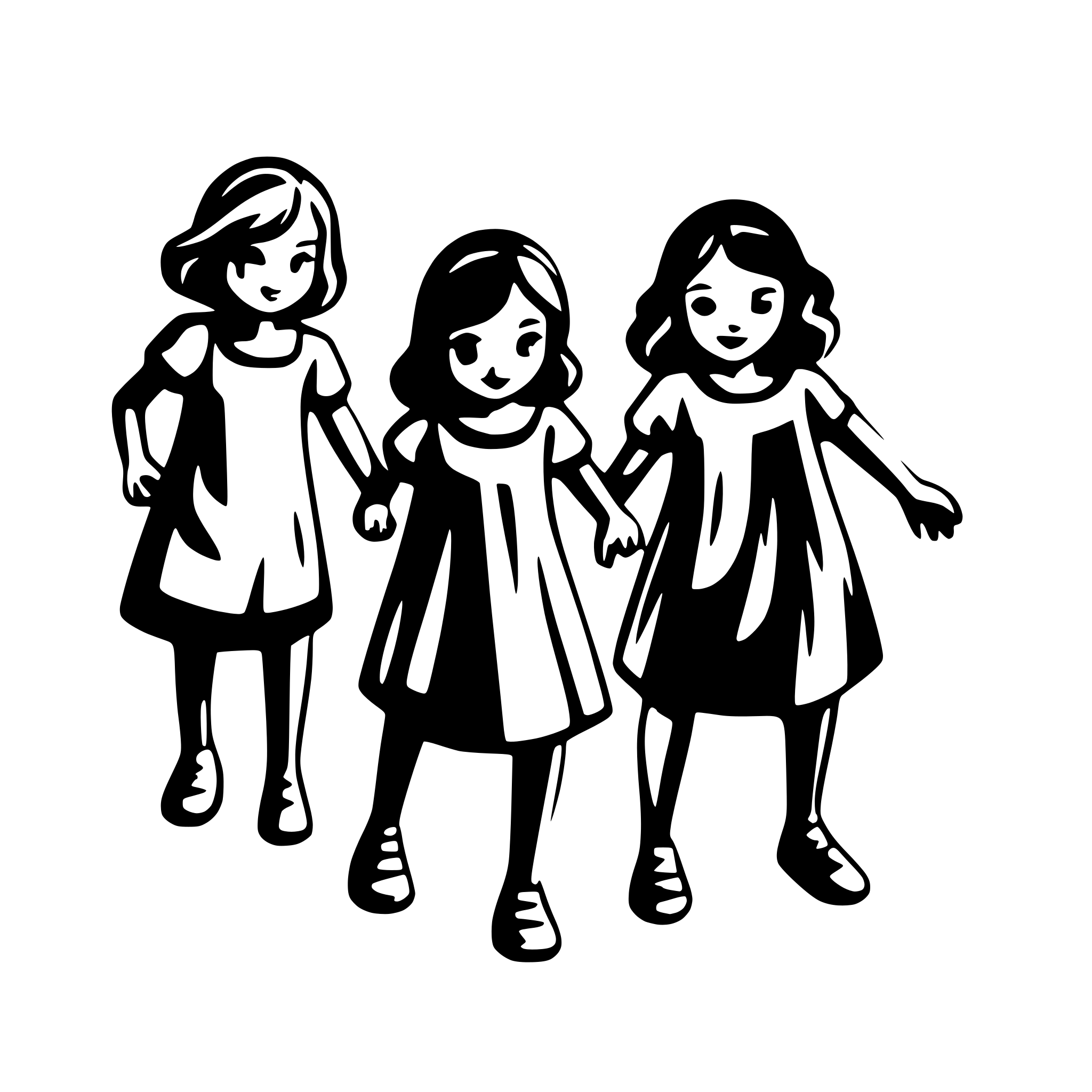 AI-generated SVG of a 8 Children holding hands in one hand