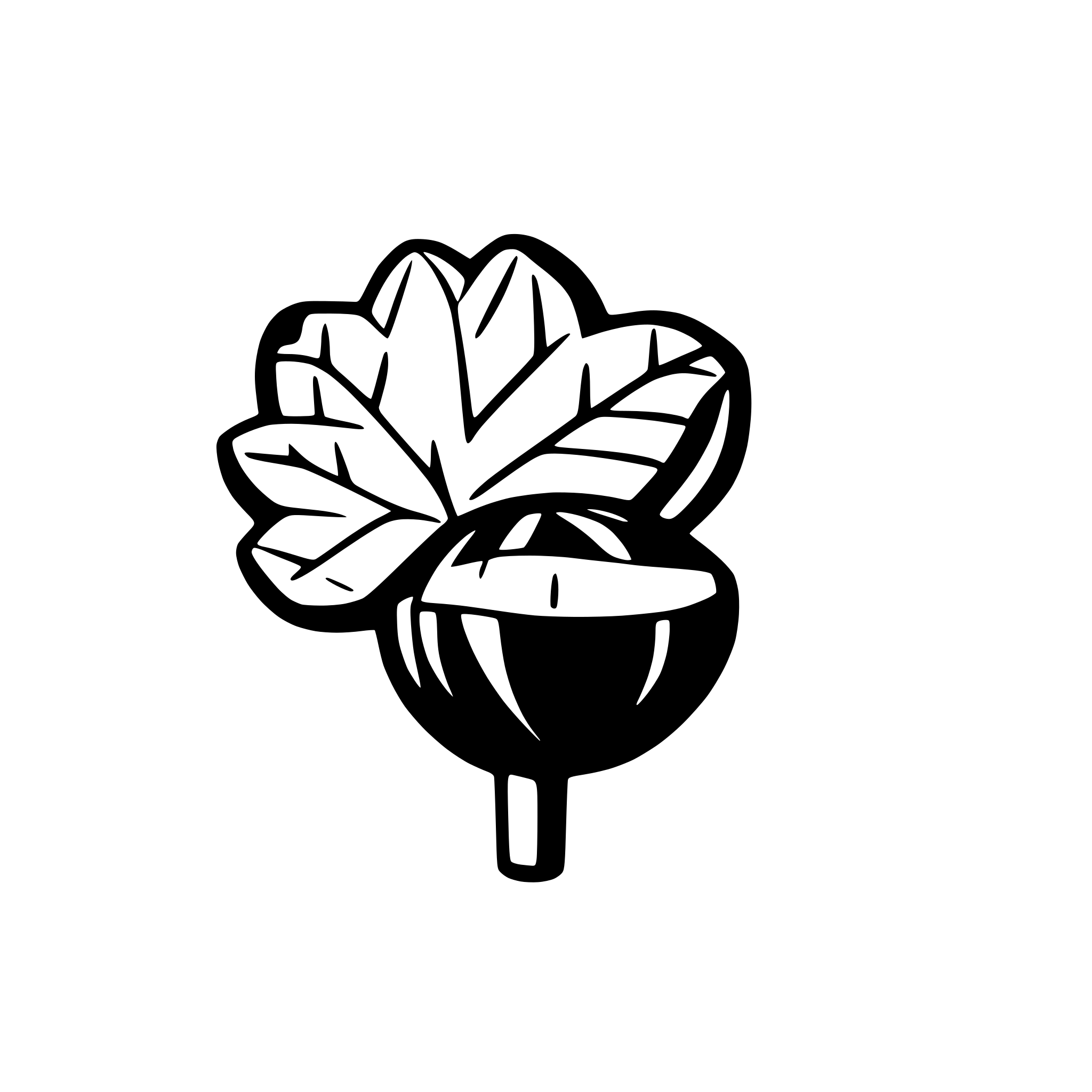 AI-generated SVG of a chestnut with leave