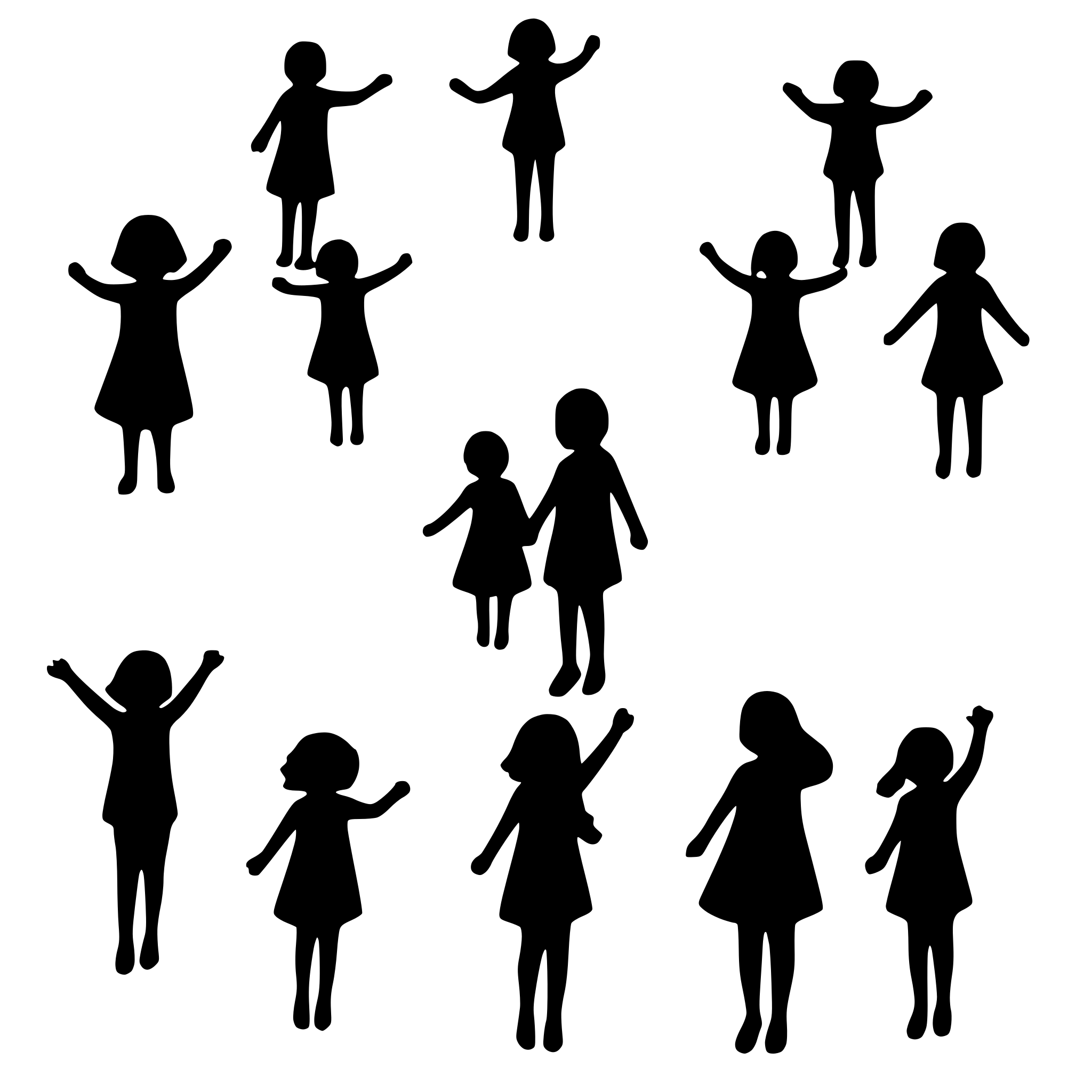 AI-generated SVG of a 10 children holding hands and the world