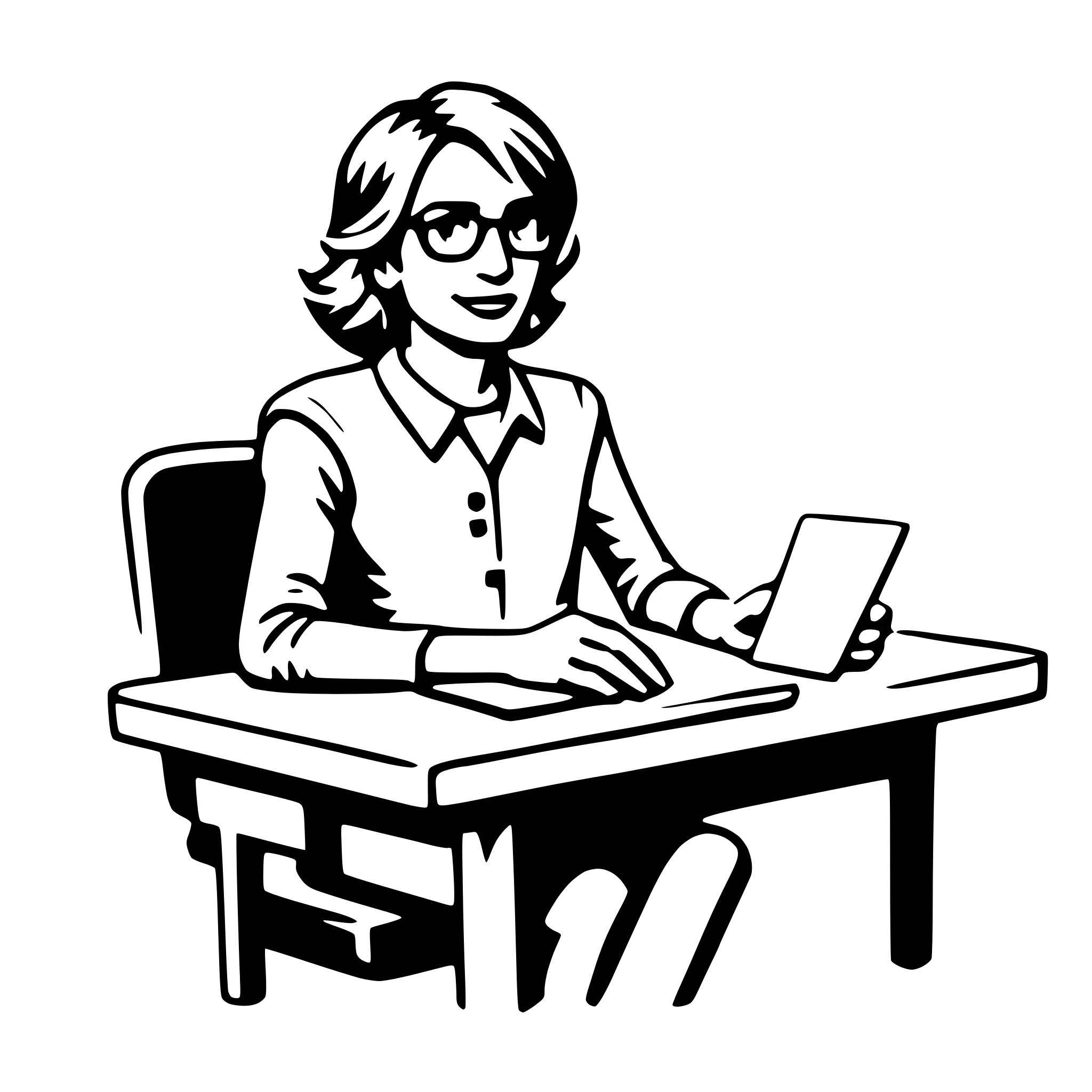 AI-generated SVG of a copywriter