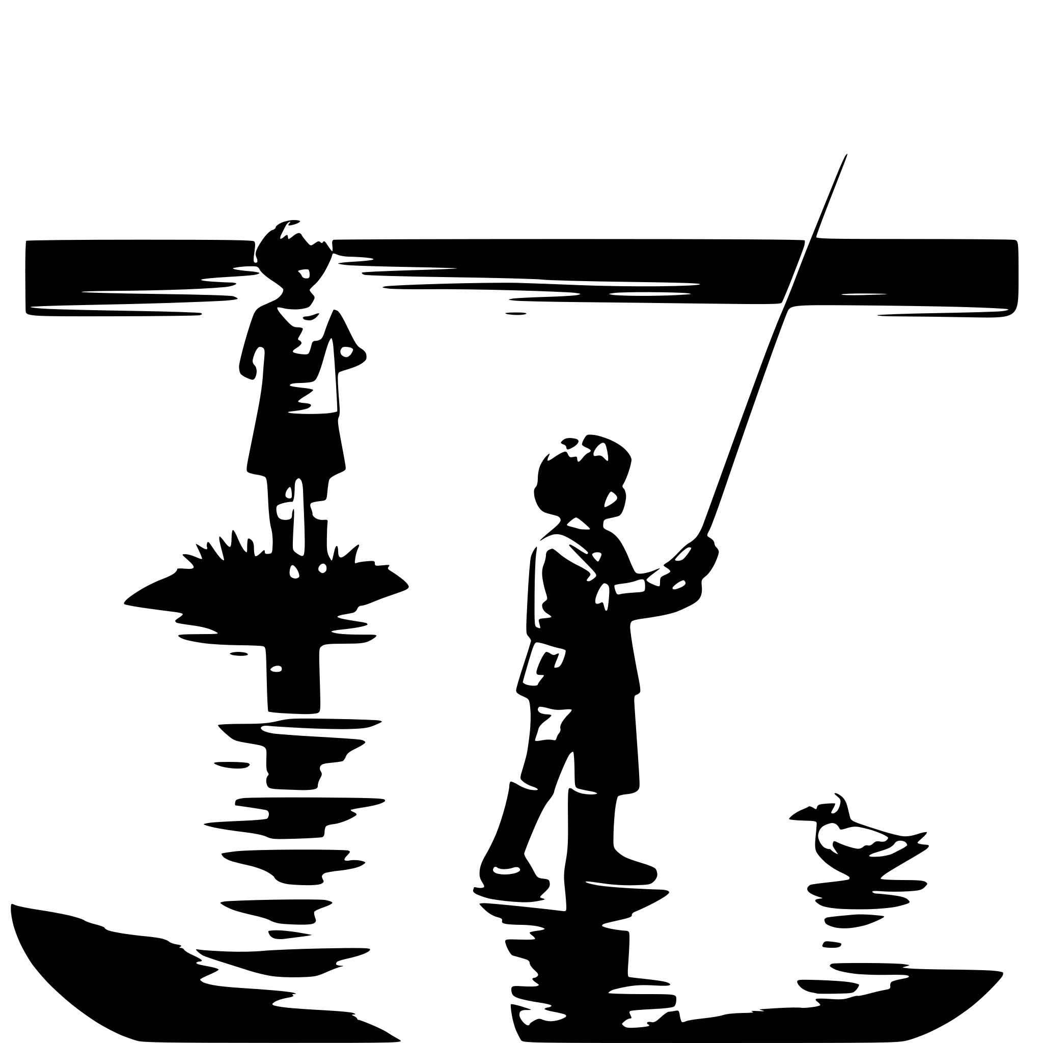 AI-generated SVG of a boy fishing, seagull,