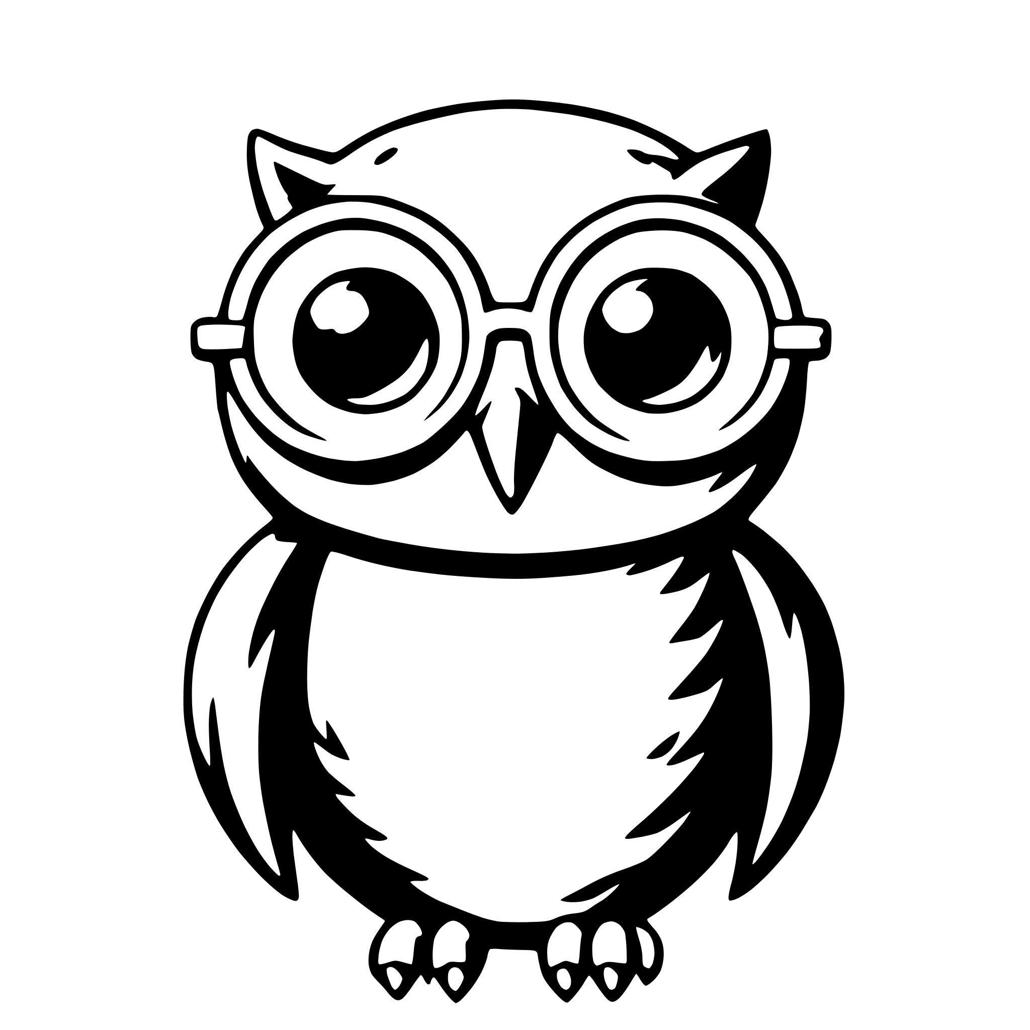AI-generated SVG of 'owl in glasses'