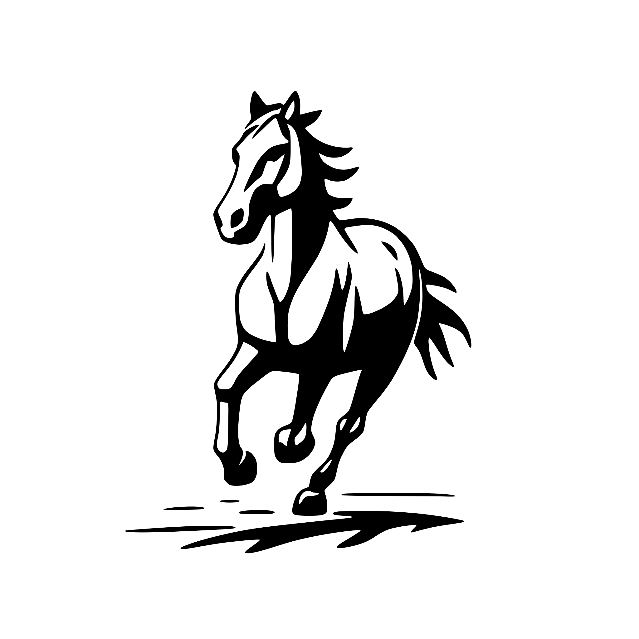 AI-generated SVG of a horse galloping on beach