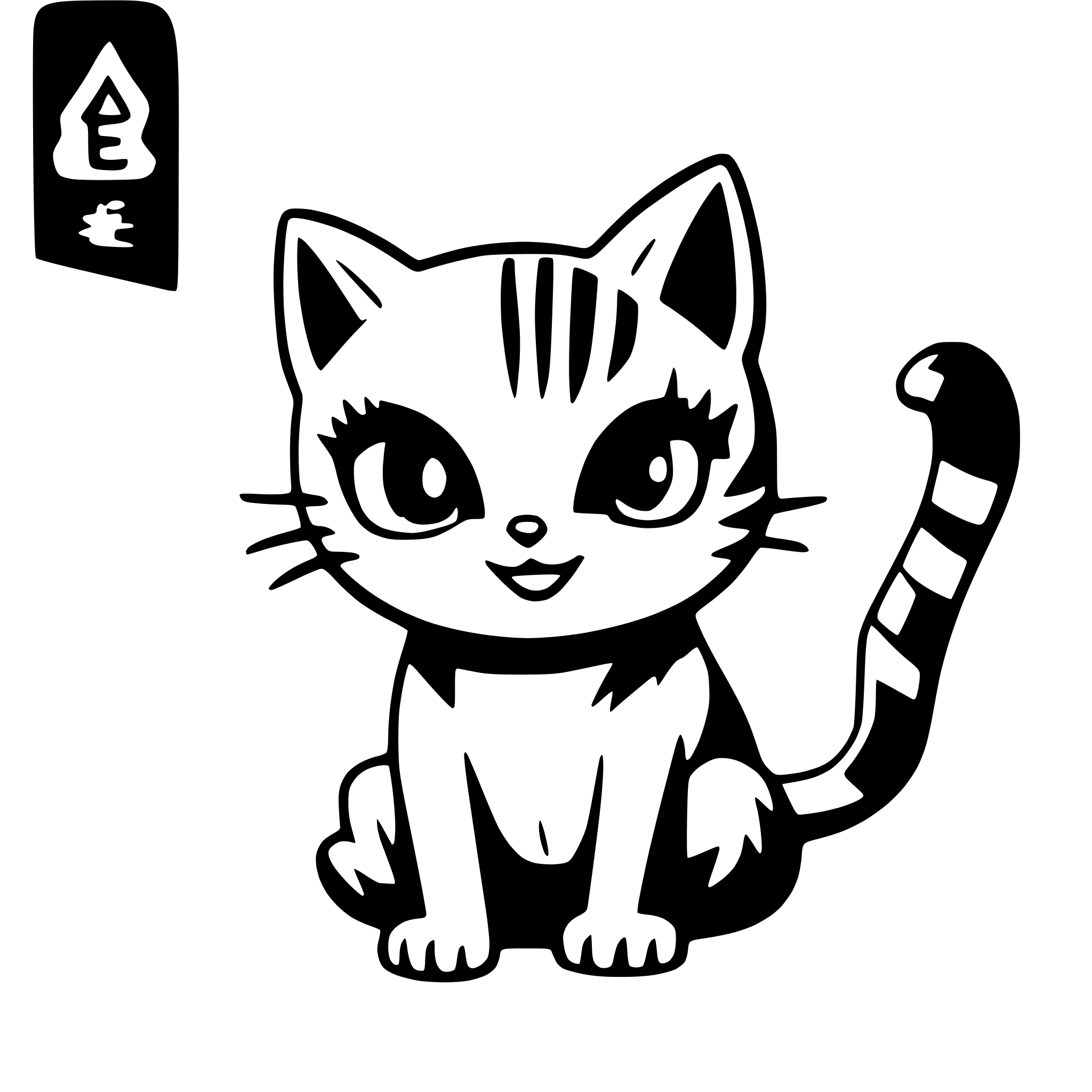 AI-generated SVG of a Create a cat side in a sitting position 
One is cute and has cute eyes and is happy.