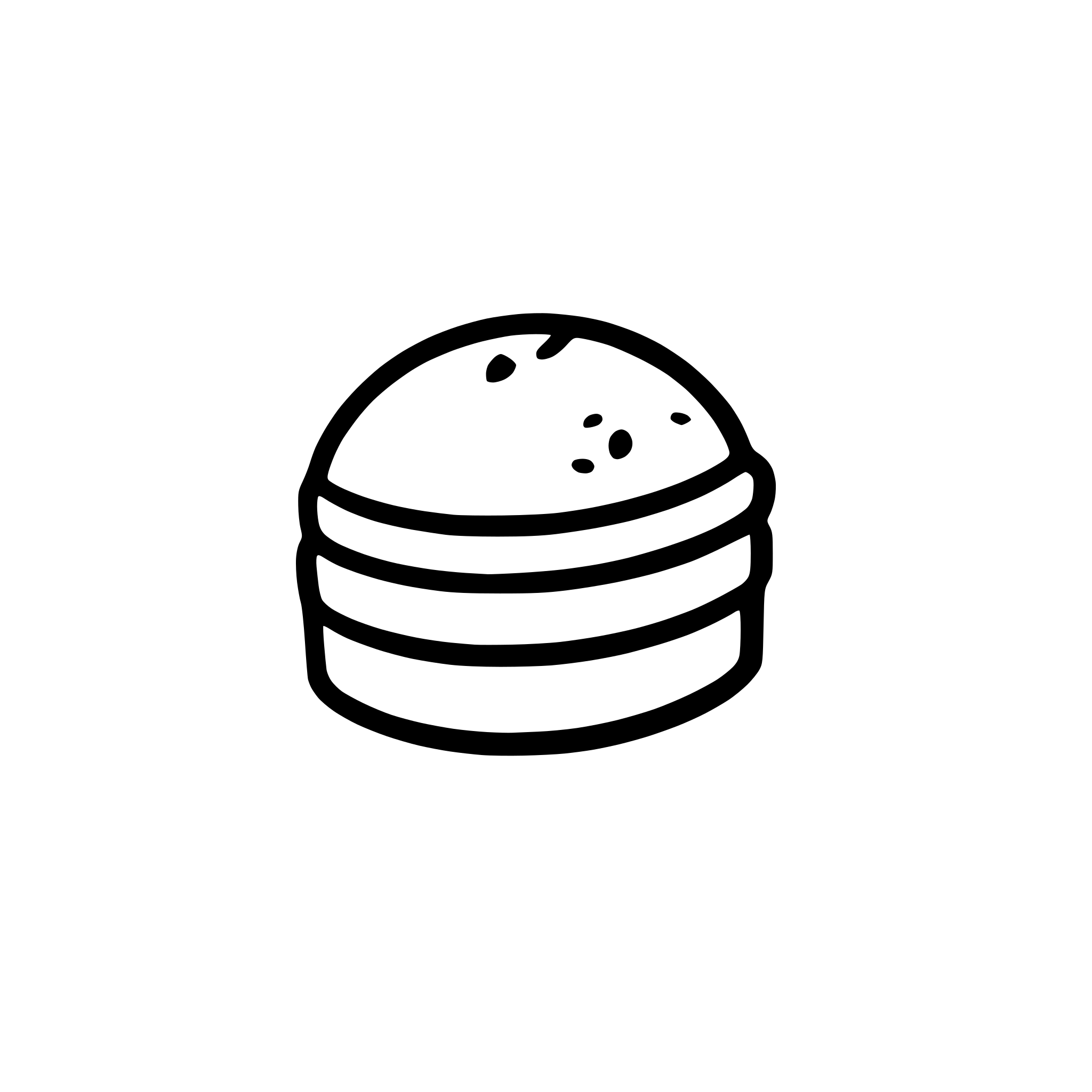 AI-generated SVG of a A cute macaron (pastel pink) with a tiny sparkle offset.
