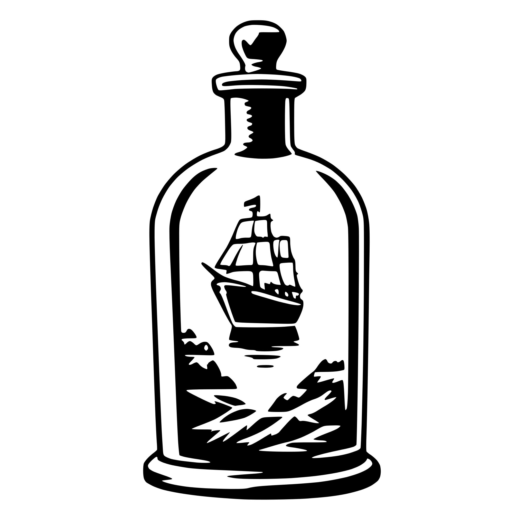 AI-generated SVG of a ship in bottle