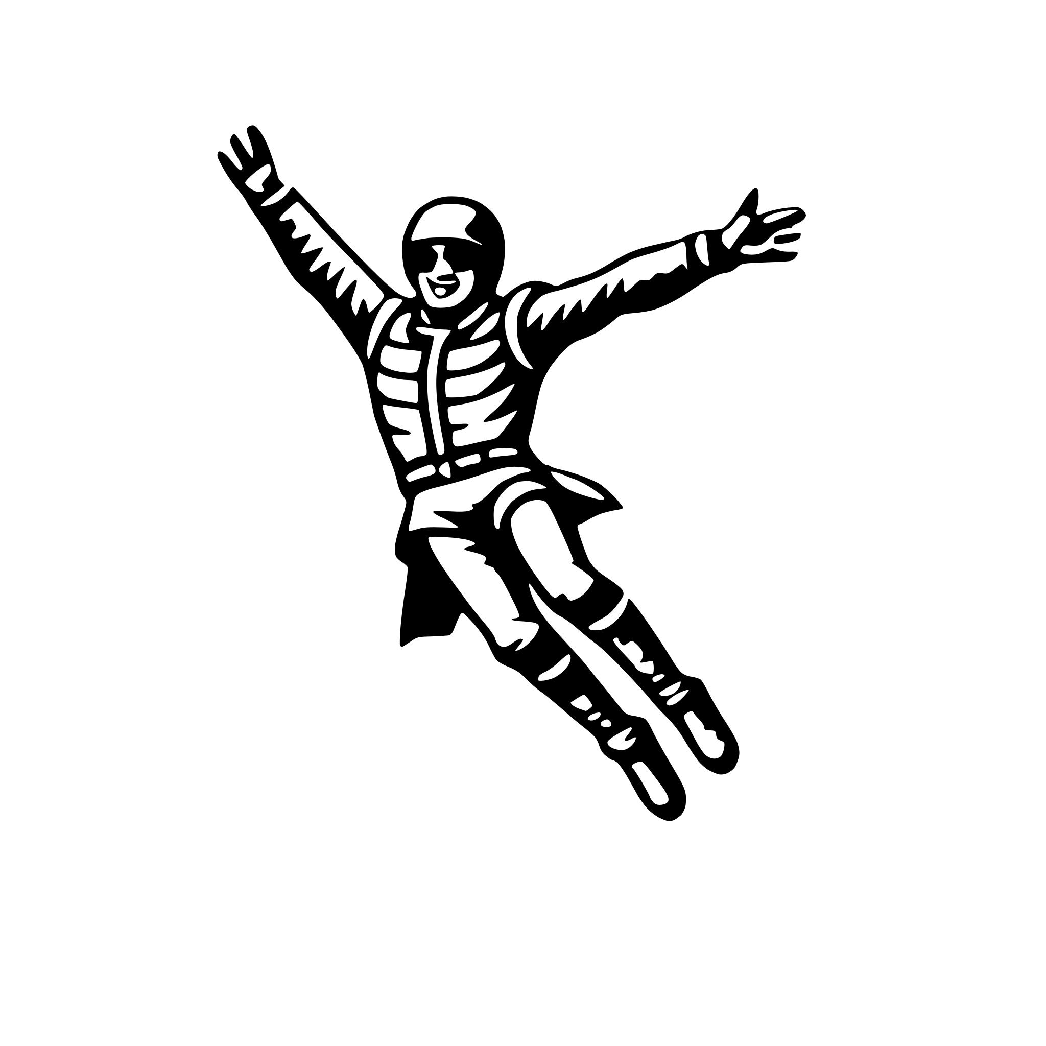 AI-generated SVG of 'skydiver in freefall'