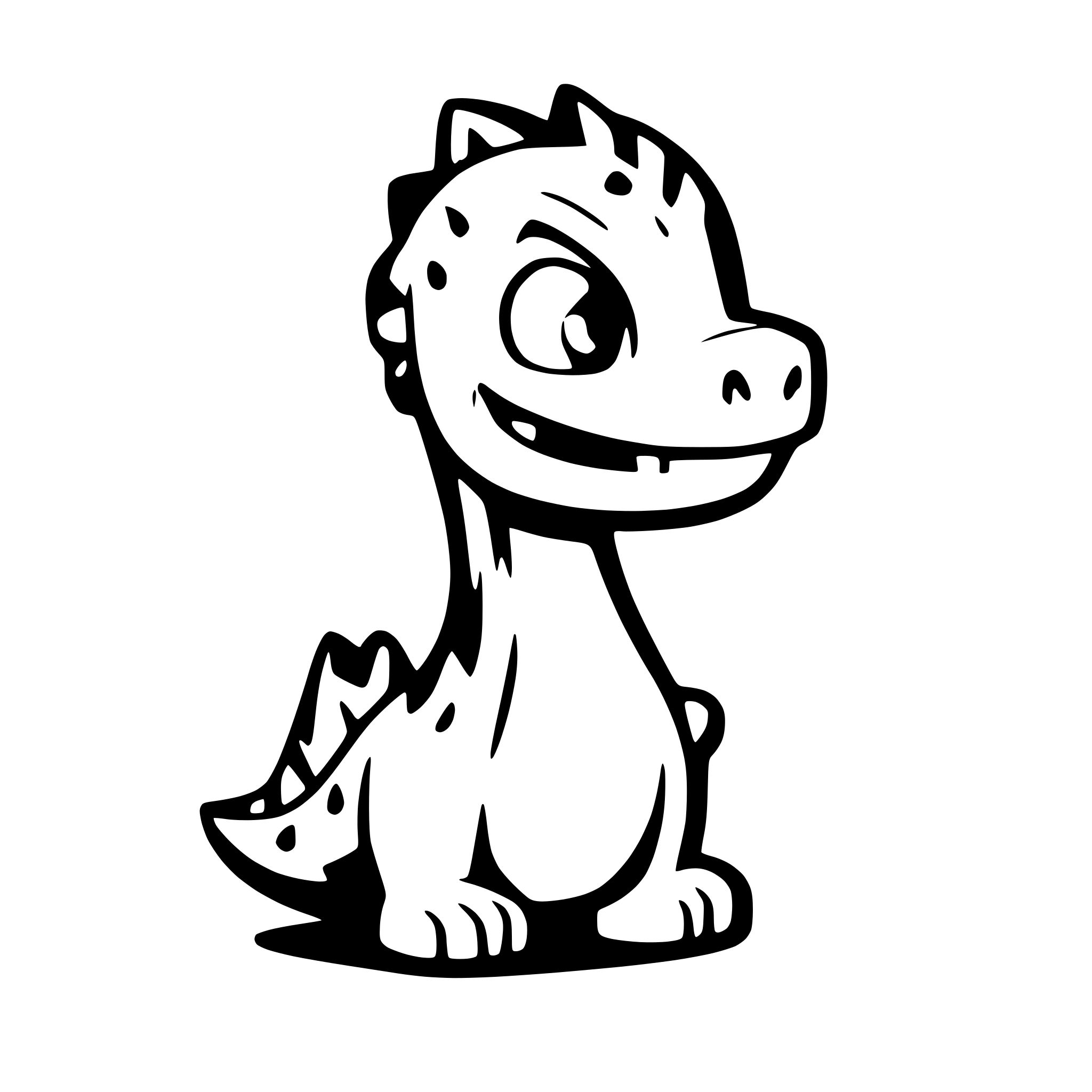 AI-generated SVG of a Cartoon Dinosaur