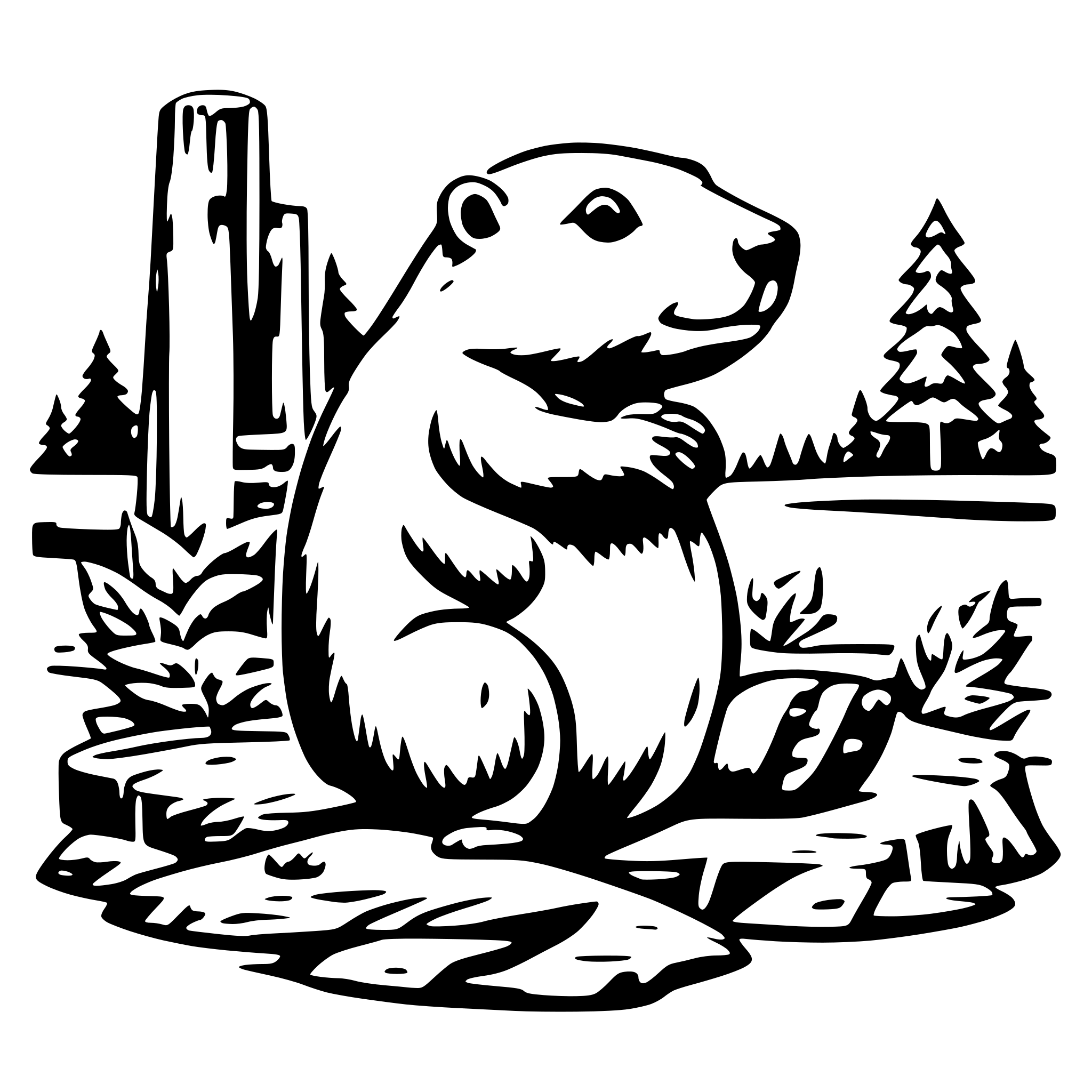 AI-generated SVG of 'wood carving festival, beaver'