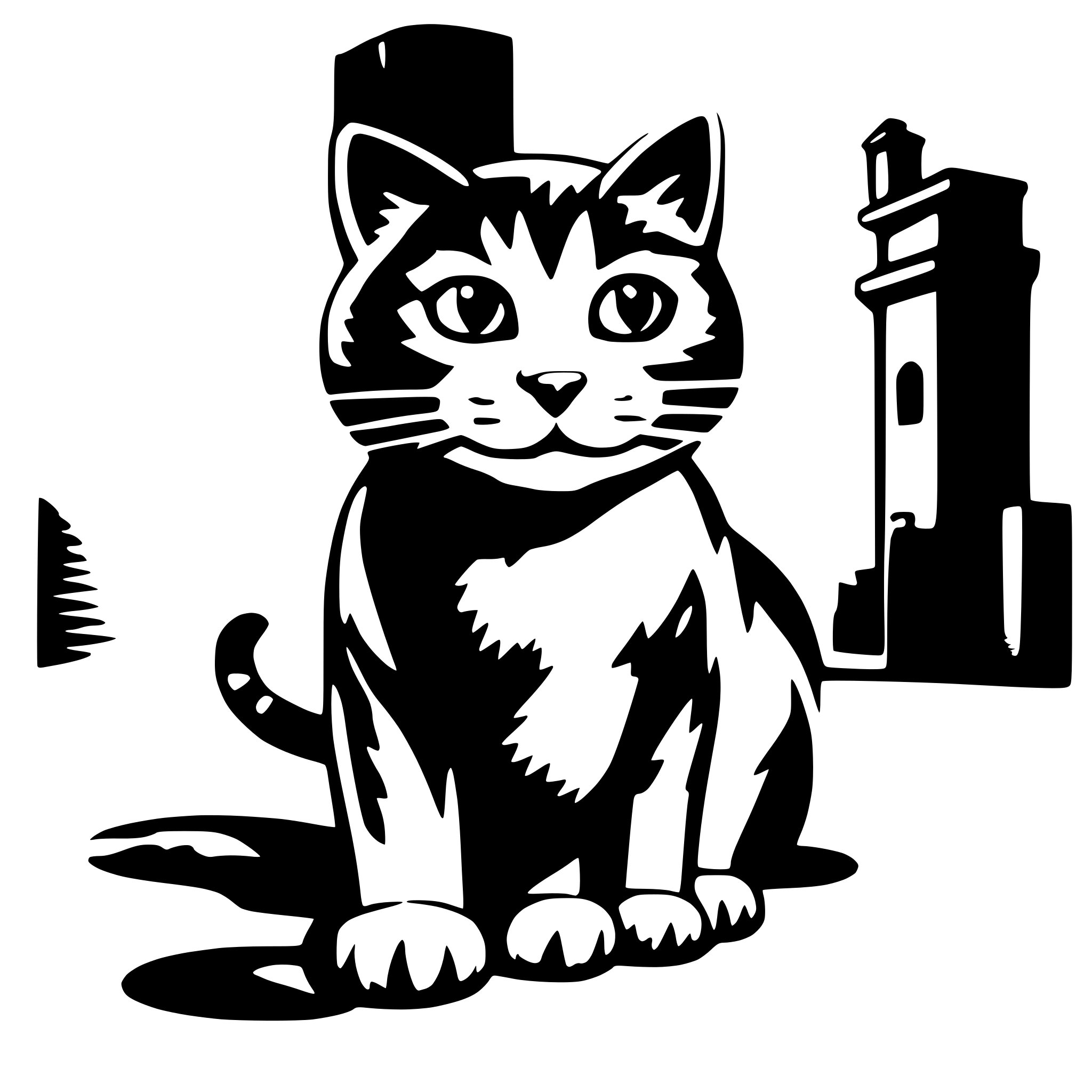 AI-generated SVG of a cat moving