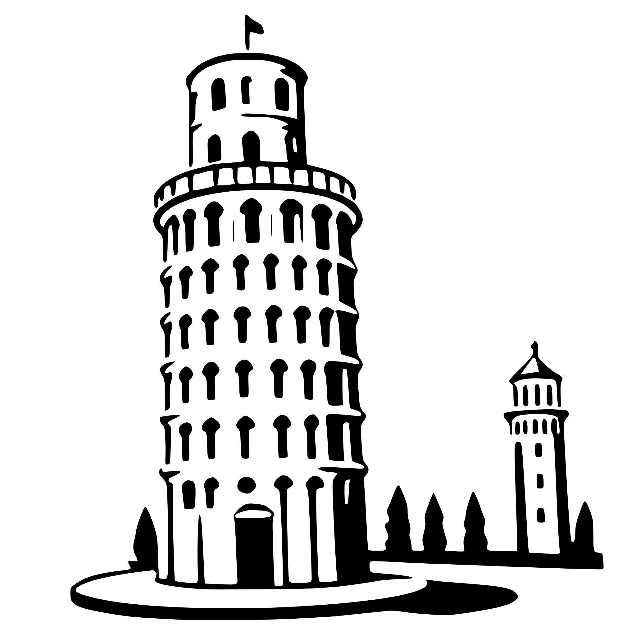 AI-generated SVG of a leaning tower of pisa