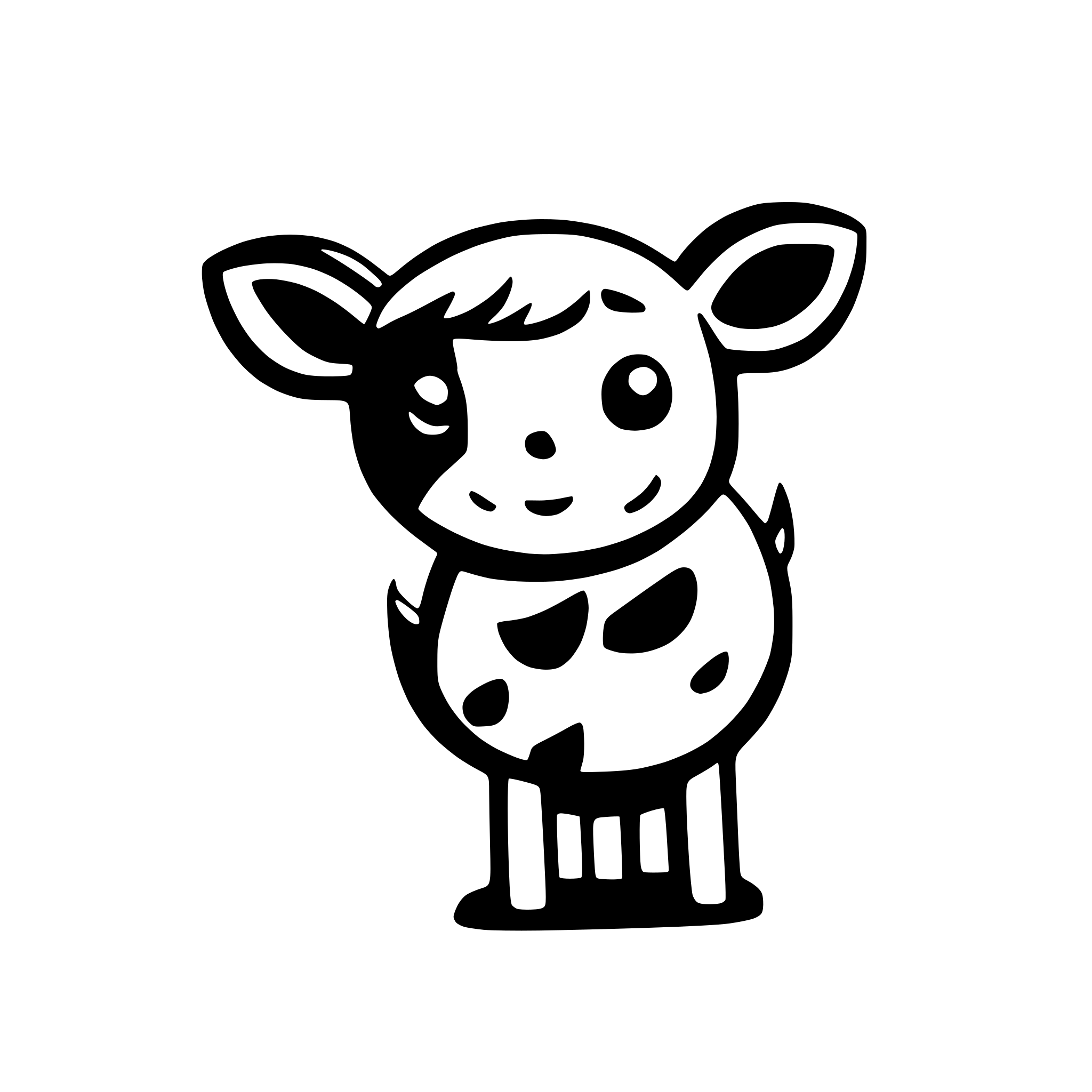AI-generated SVG of a Simple colorful image of a cute cow. Entire body is shown. No background. No shadows.