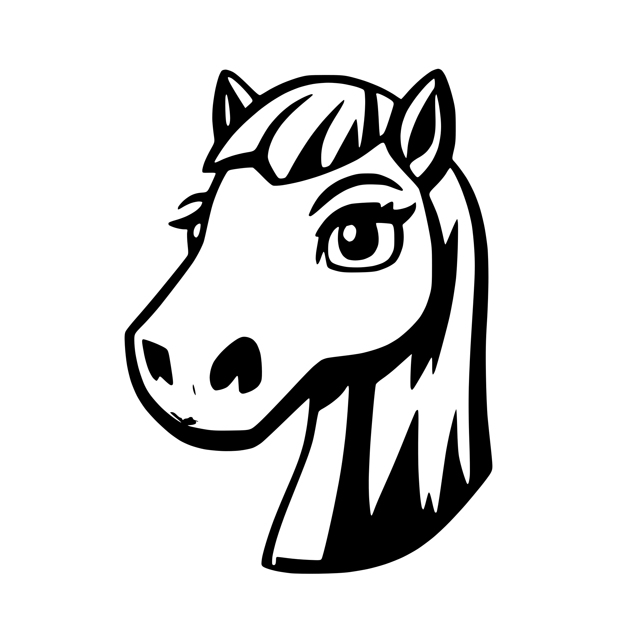 AI-generated SVG of a a horse head