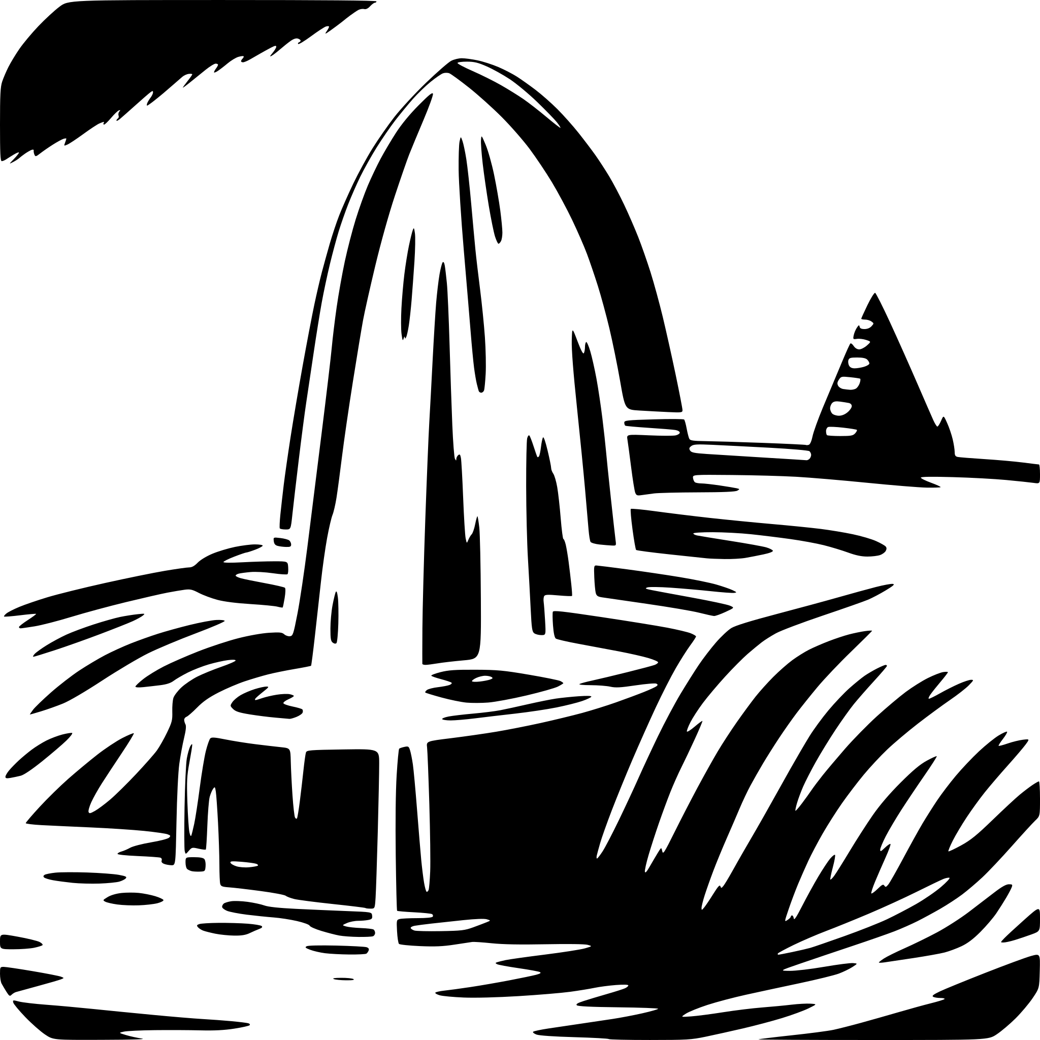 AI-generated SVG of a a water drop shaped weir, some lines, open on the right side