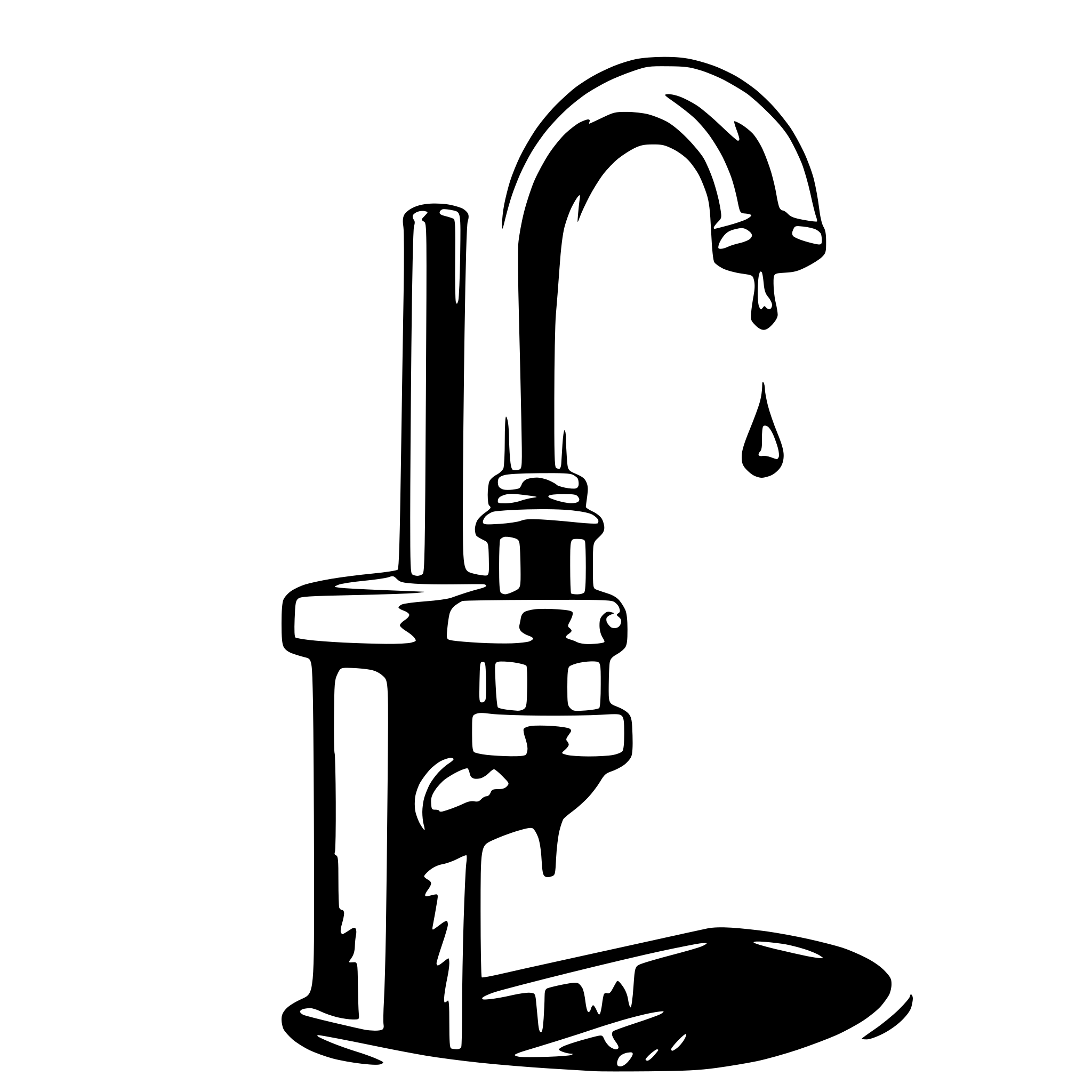 AI-generated SVG of a a kitchen faucet dripping water