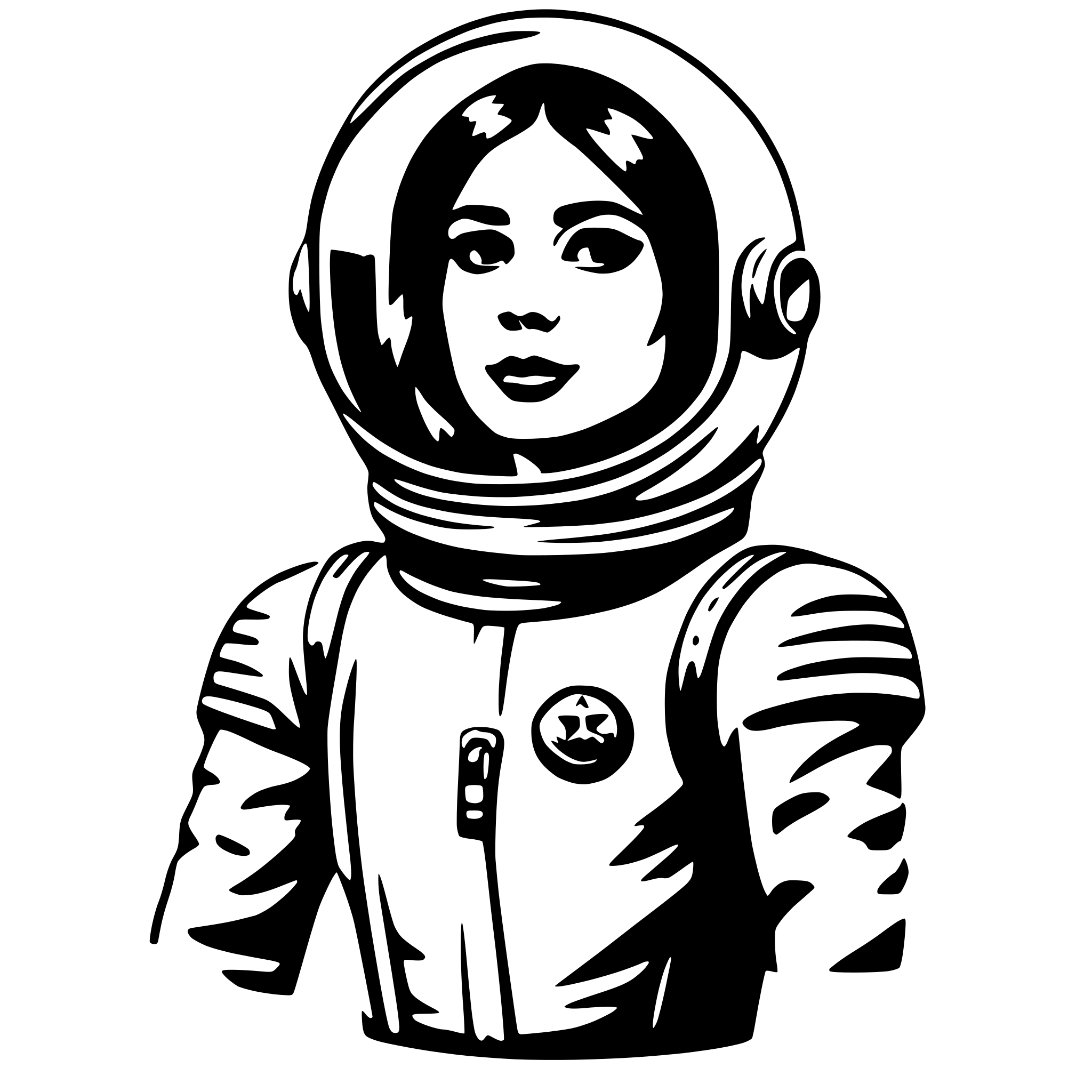 AI-generated SVG of 'female cosmonauta'