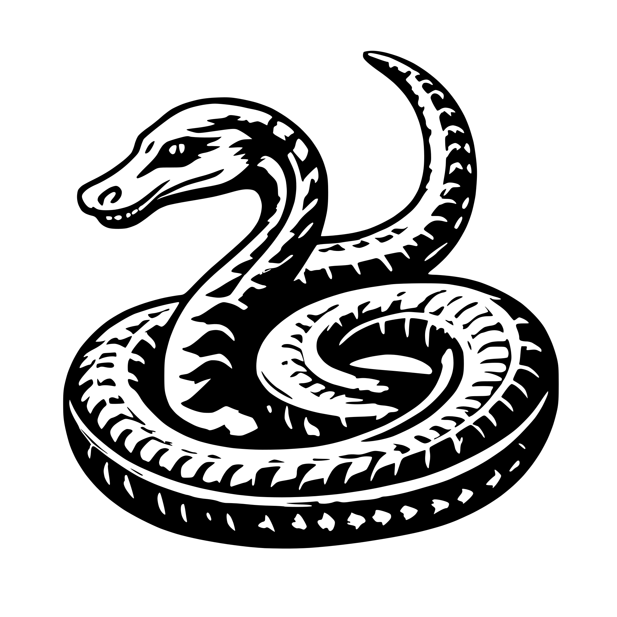 AI-generated SVG of a lunar new year snake not red