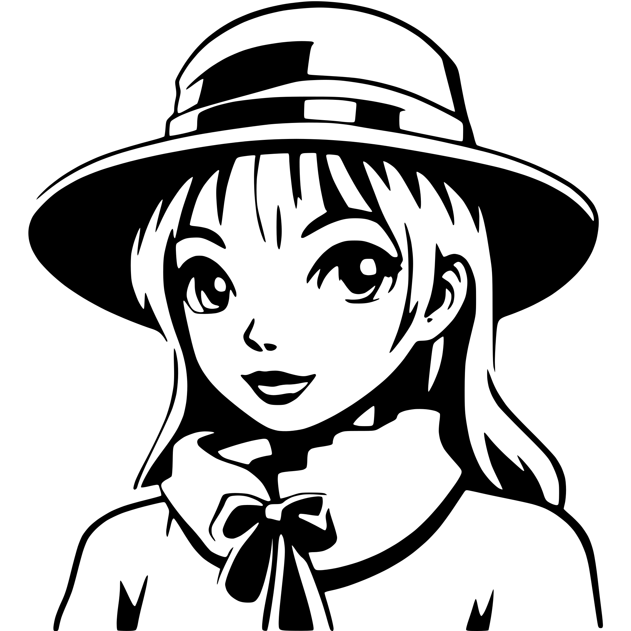AI-generated SVG of 'Young girl with hat'