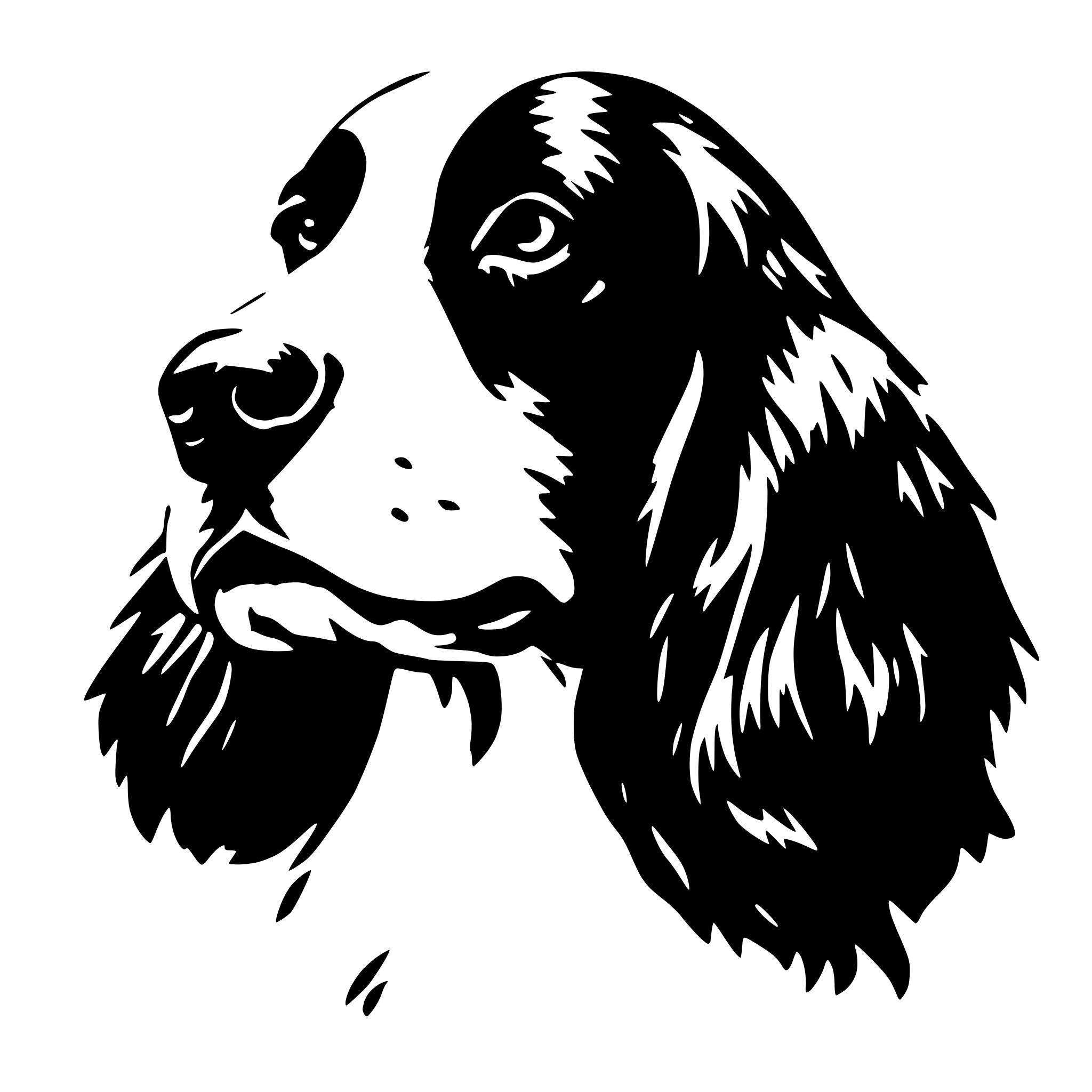 AI-generated SVG of a Springer Spaniel