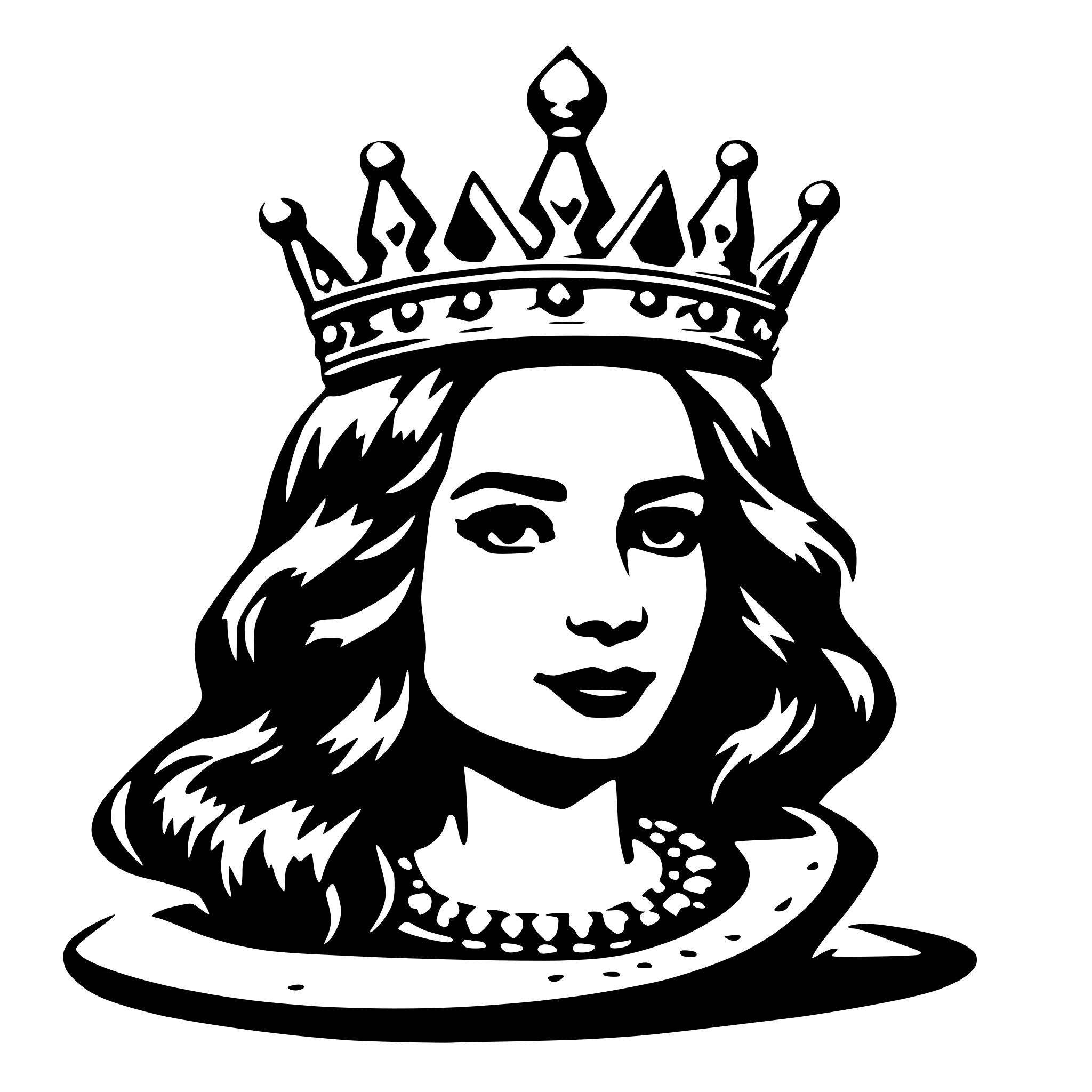 AI-generated SVG of 'queen crown'