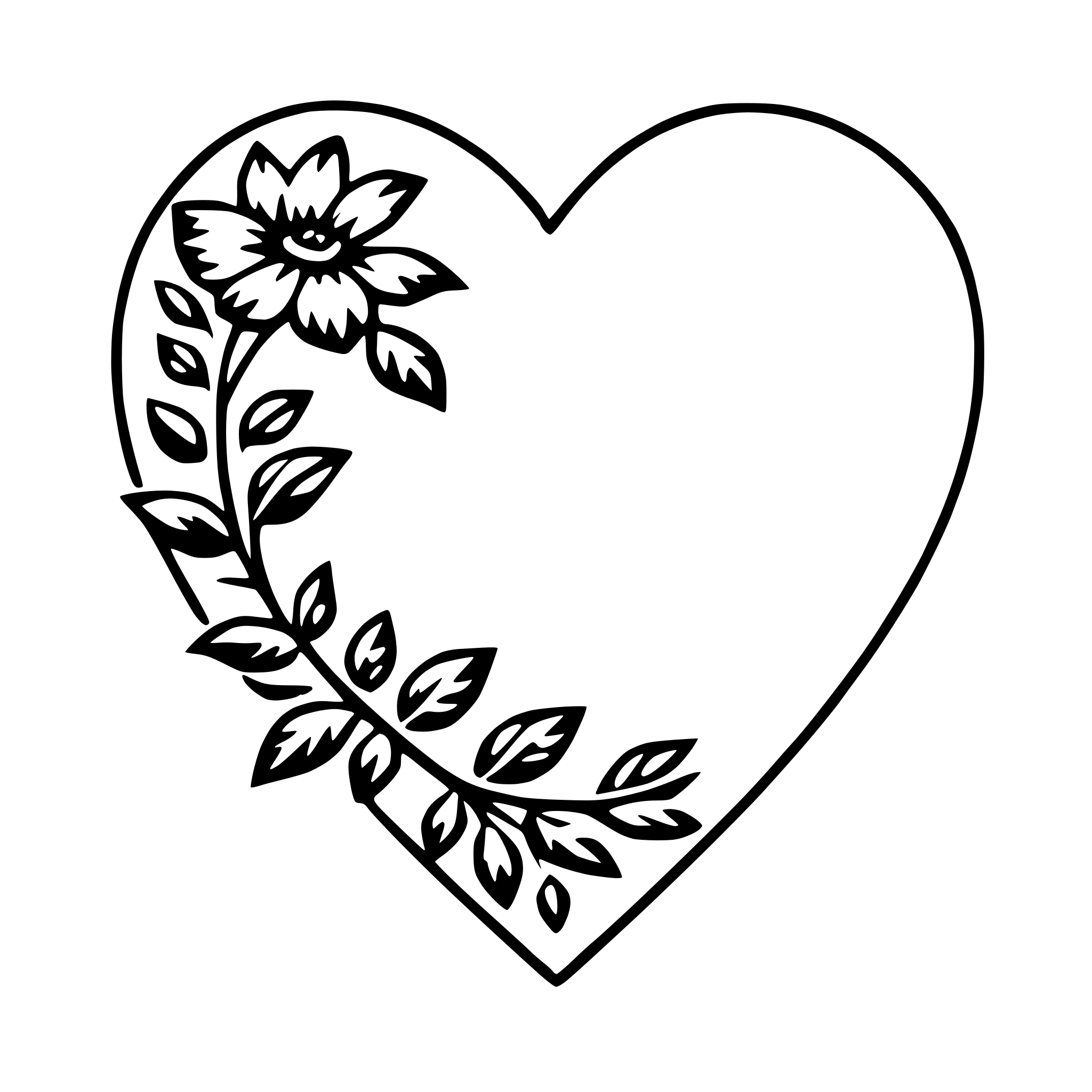 AI-generated SVG of 'floral heart wreath'
