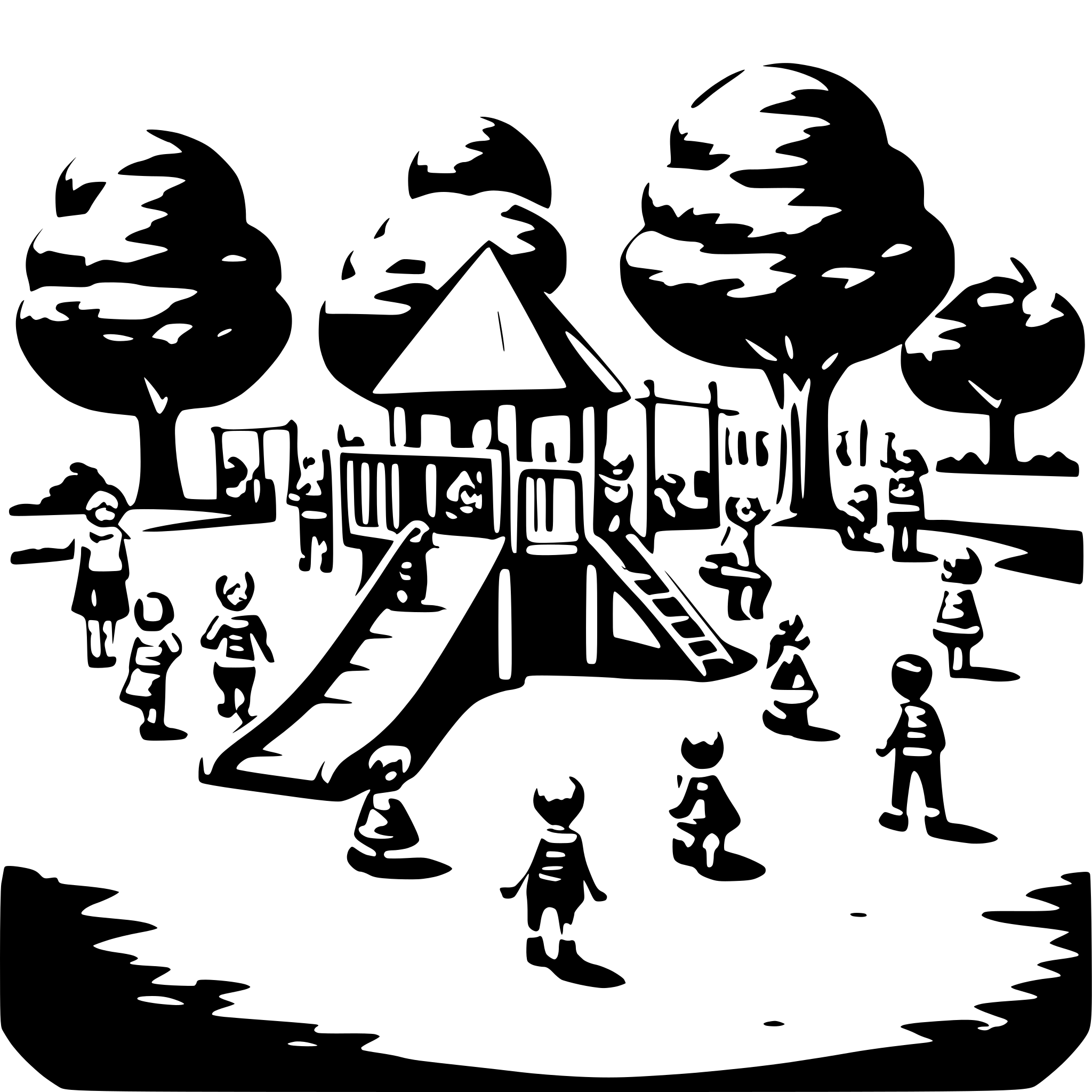 AI-generated SVG of 'playground with many children'