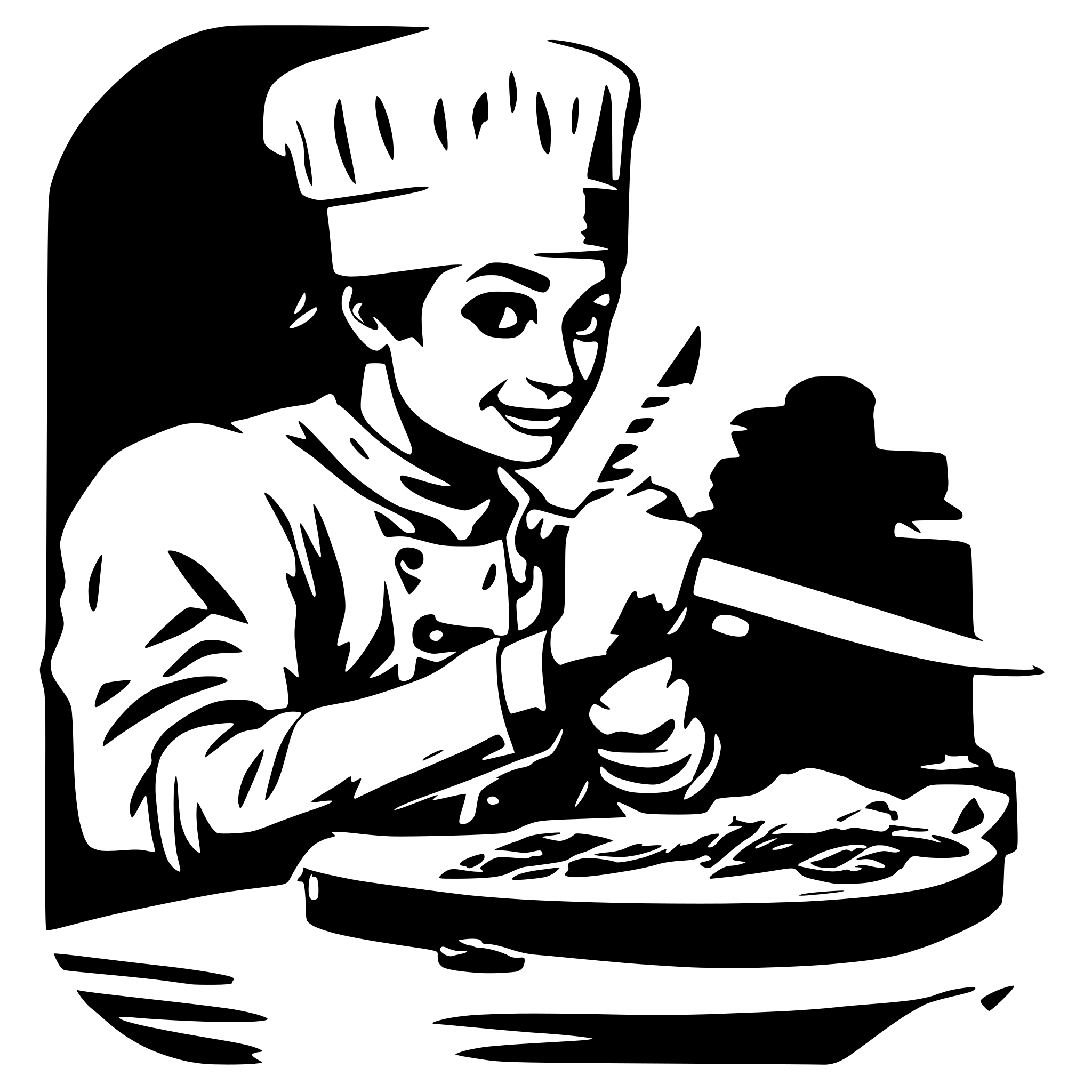 AI-generated SVG of a Chef in on hand a knife other hand a lopster
