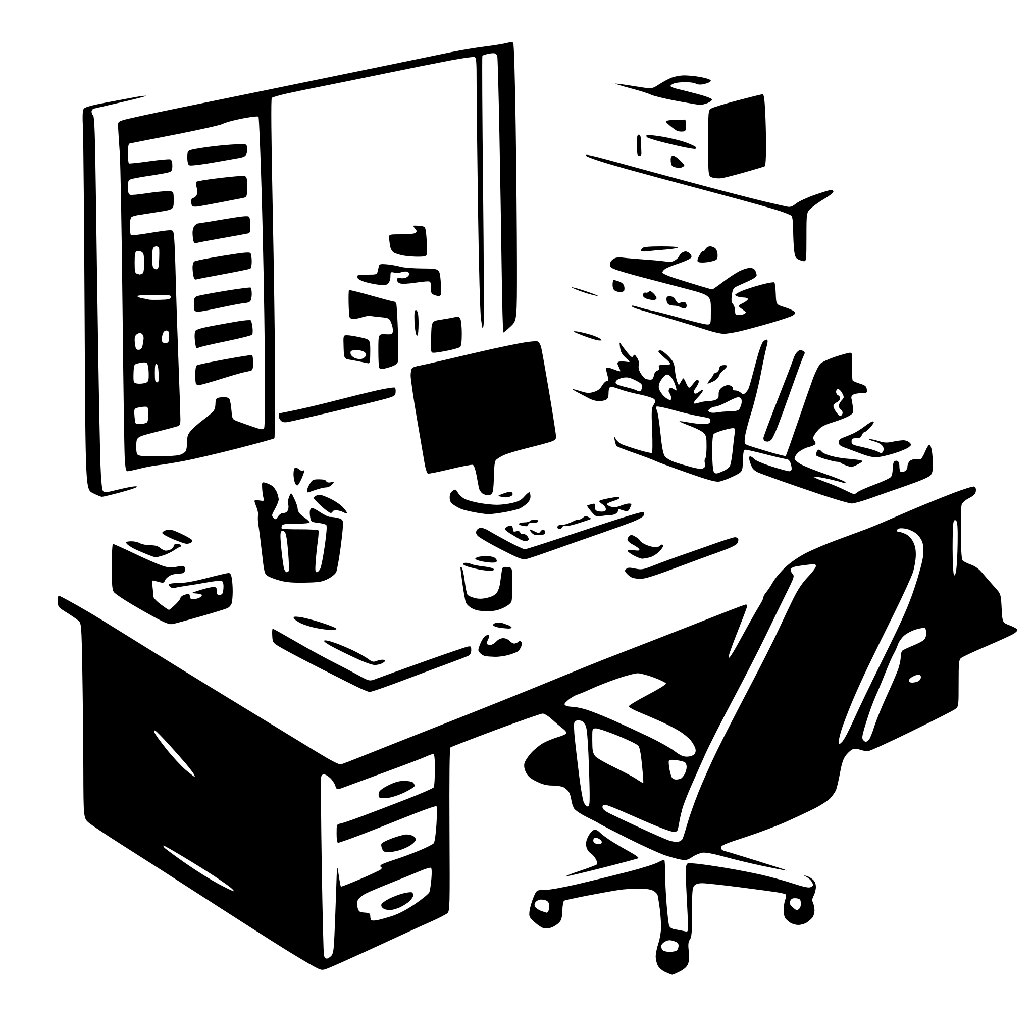 AI-generated SVG of a office from top view