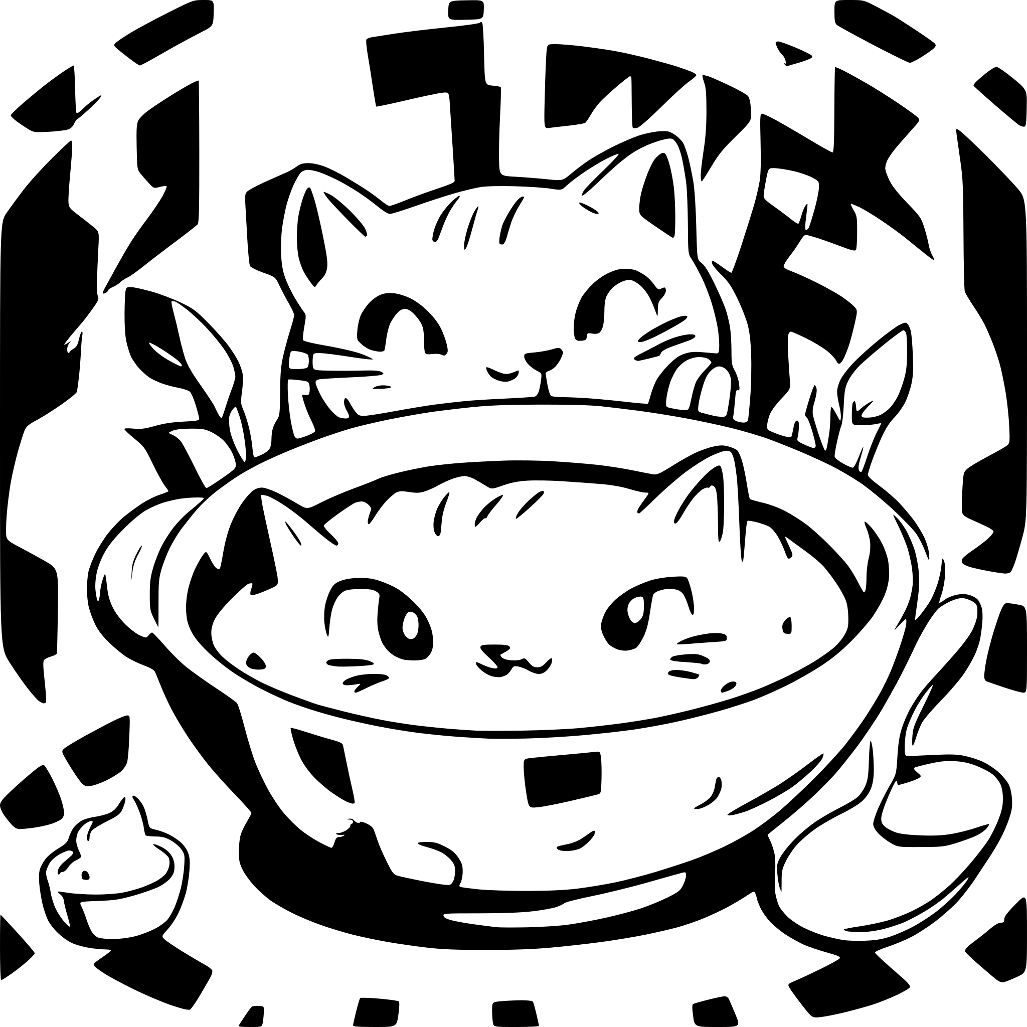 AI-generated SVG of 'kitties eating soup'