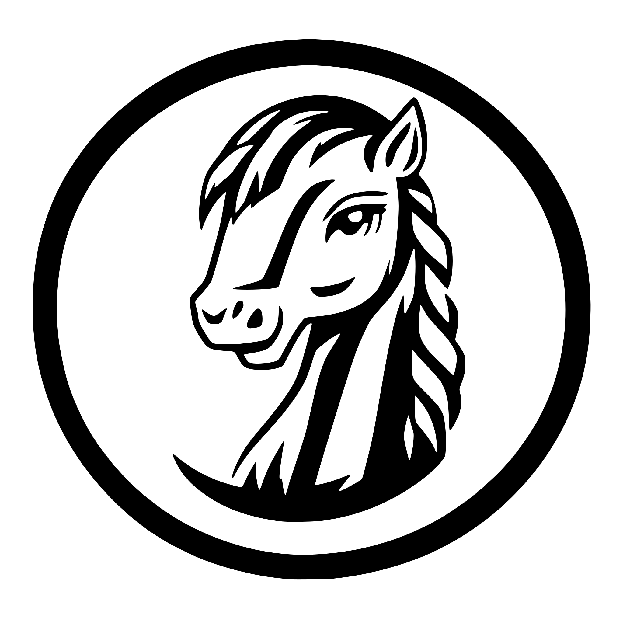 AI-generated SVG of a Pony head in circle