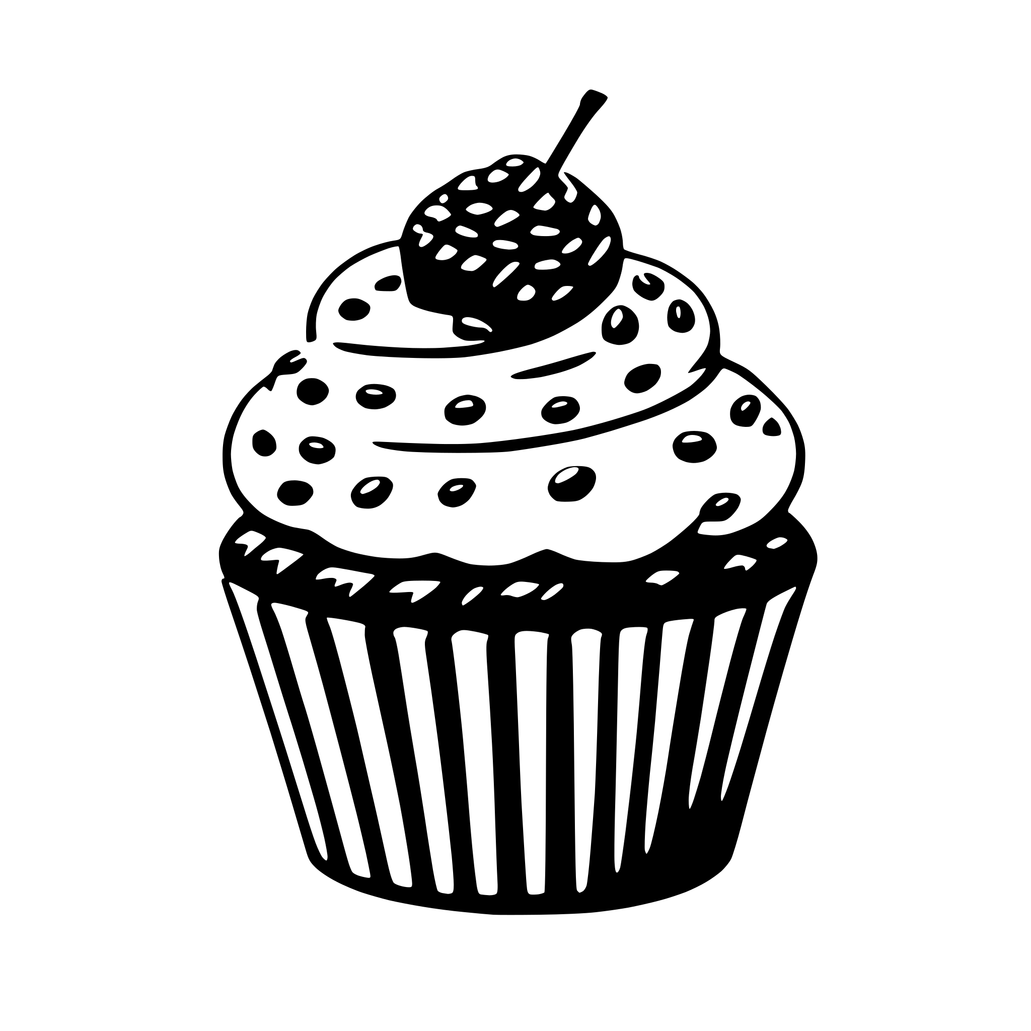 AI-generated SVG of 'cupcake with sprinkles'