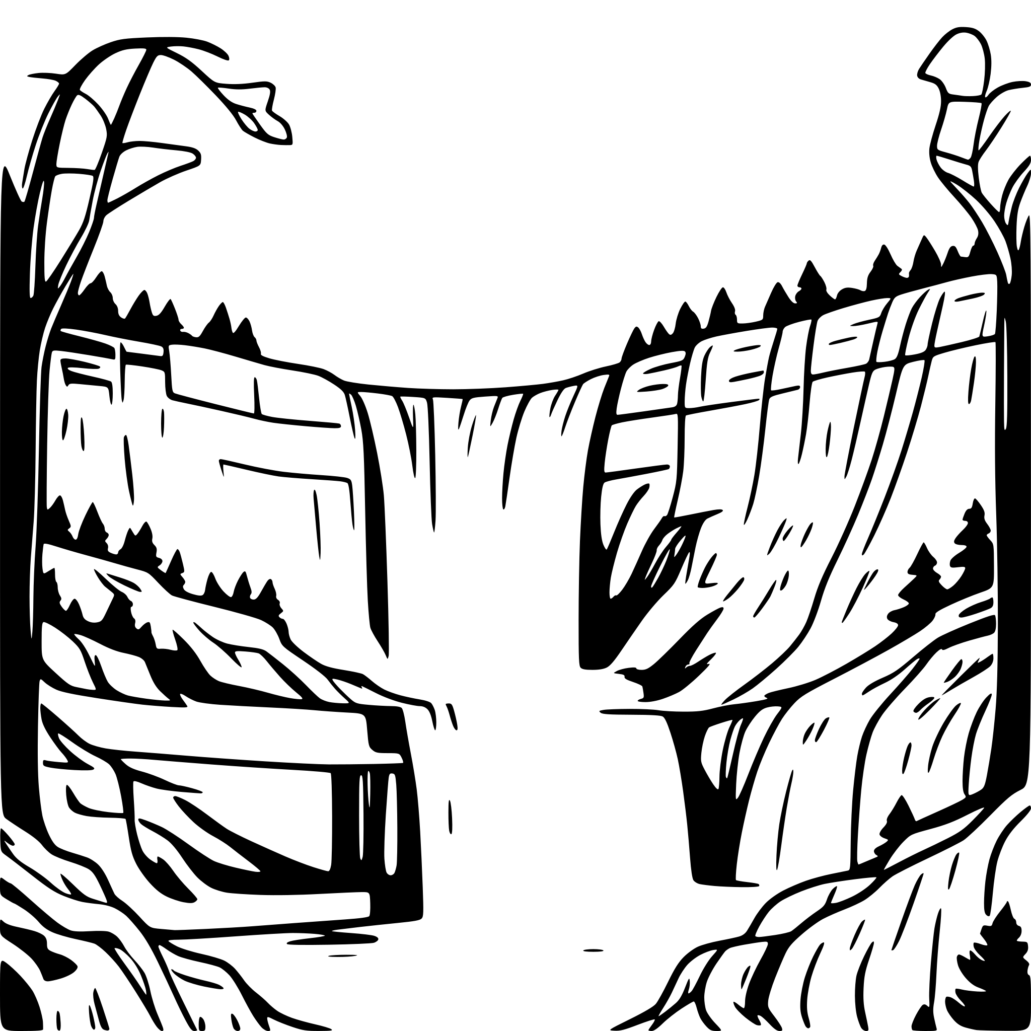 AI-generated SVG of 'niagara falls'