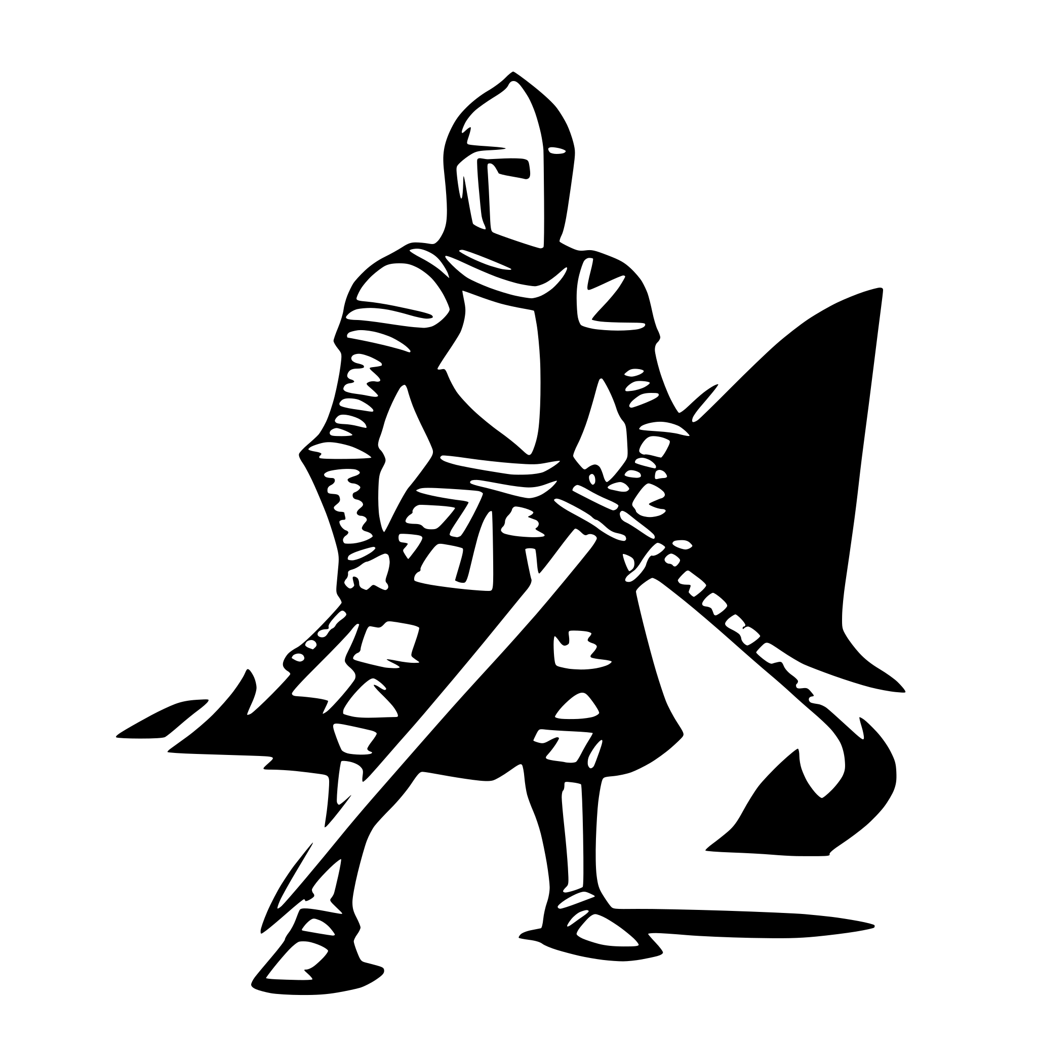 AI-generated SVG of a knight with sword