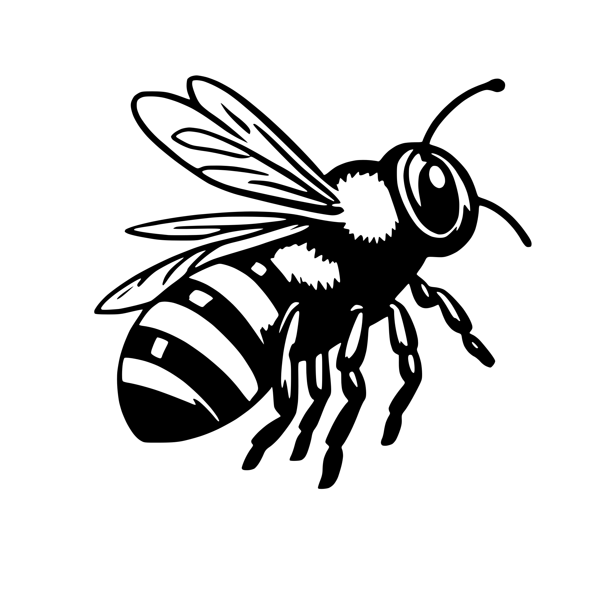 AI-generated SVG of 'Bee side view, realistic'