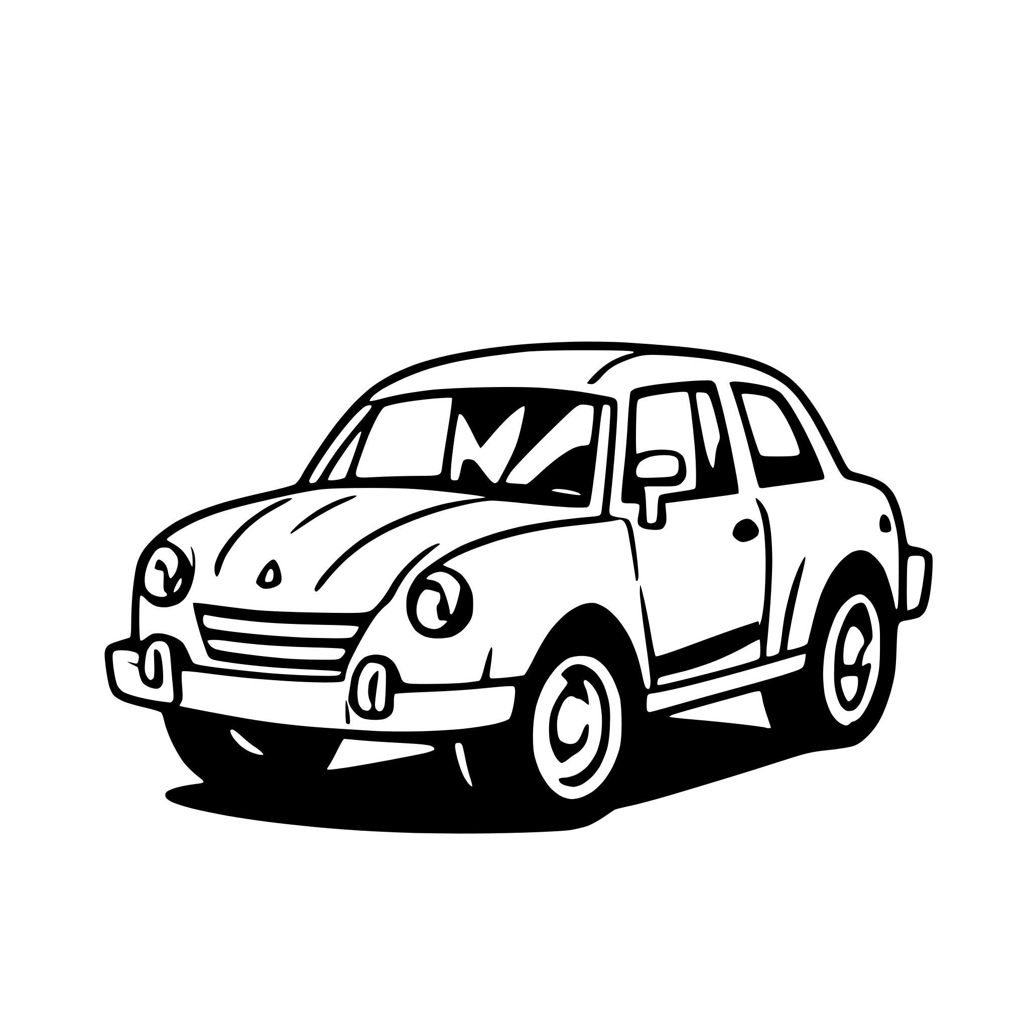 AI-generated SVG of a a side view of a car