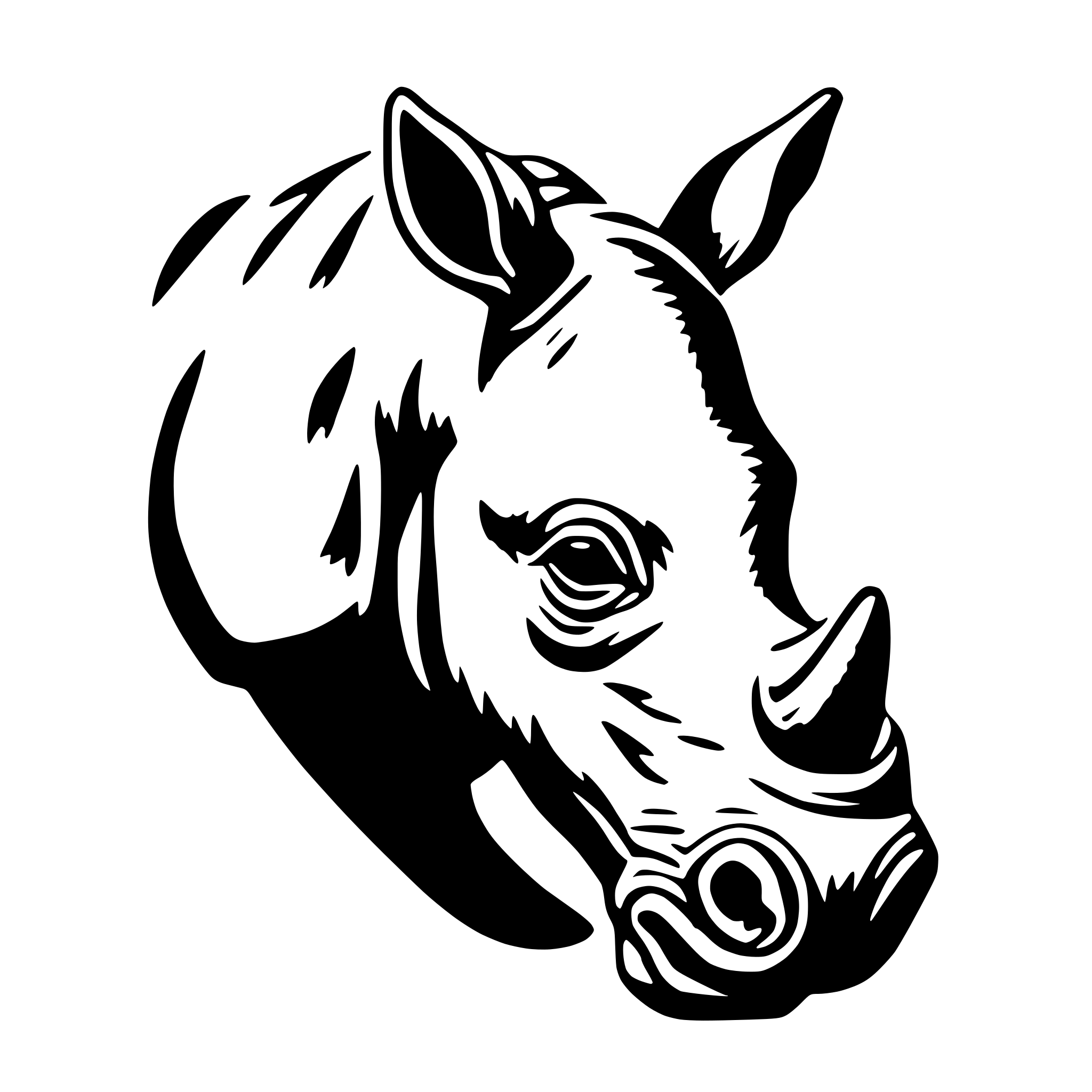 AI-generated SVG of 'rhino'