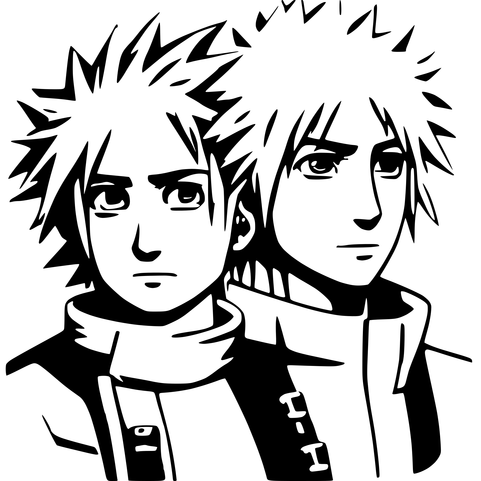 AI-generated SVG of 'naruto and kakashi hatake comic style'