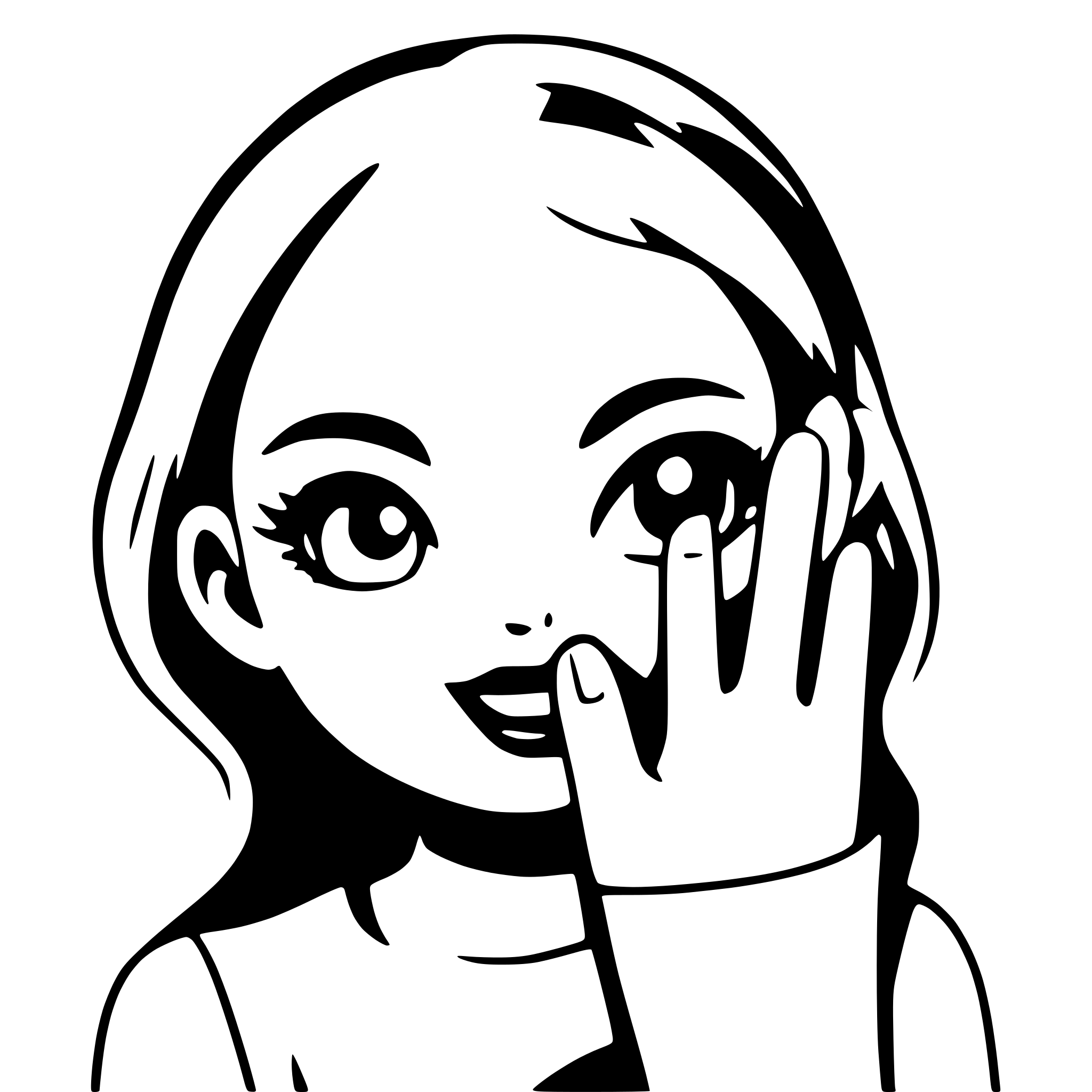 AI-generated SVG of a finger touching face